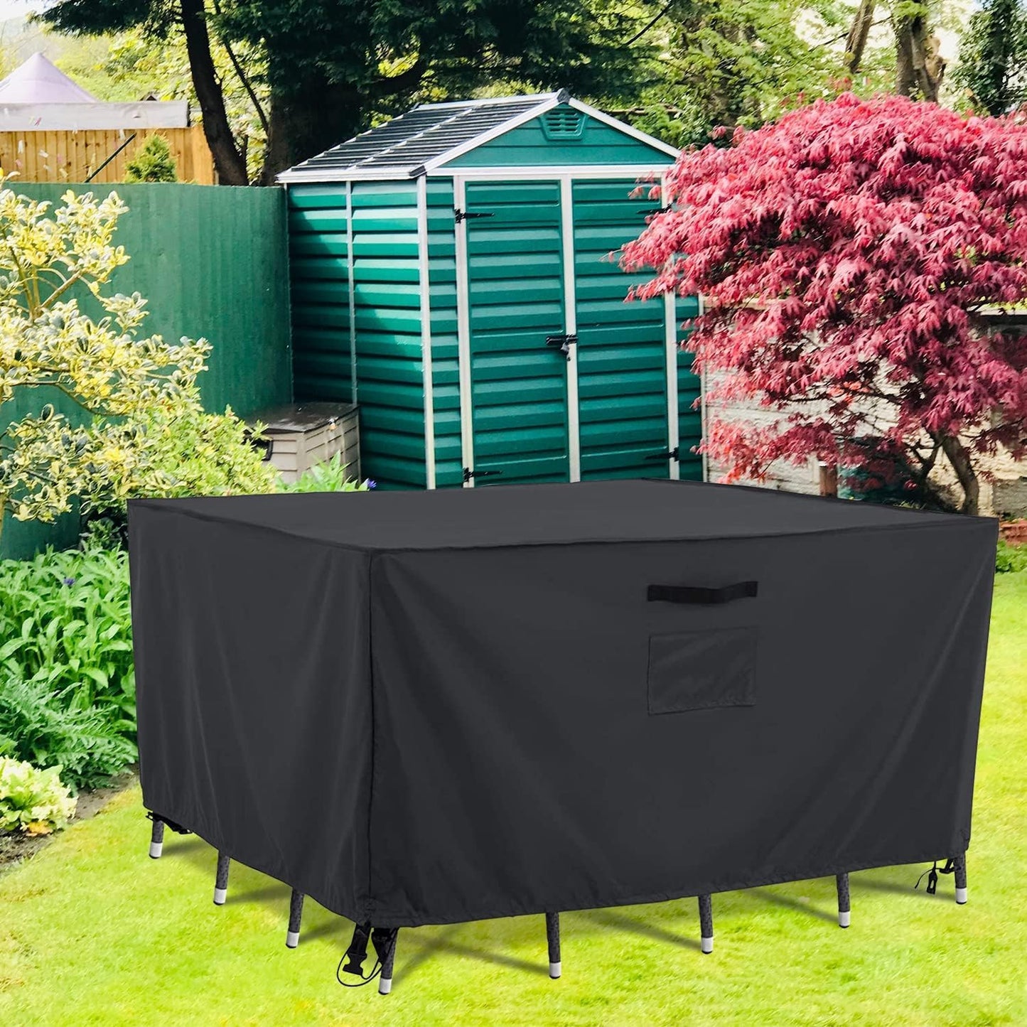 Tempera Patio Furniture Cover, Waterproof, Tear-Resistant, UV Resistant Outdoor Square Table, Sofa, Sectional Cover, Space Grey, 64x64 inches