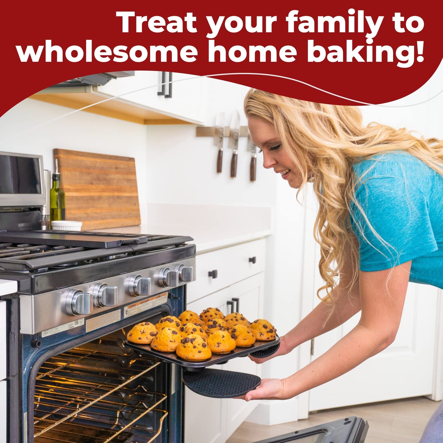 KITCHENATICS 12-PC Baking Pan Set Nonstick, Durable Carbon Steel Baking Sheets for Oven, Nonstick Baking Pans Set with Muffin Pan, Loaf Pan, Pizza Pan, Cookie Sheet Pan - Black Bakeware Sets
