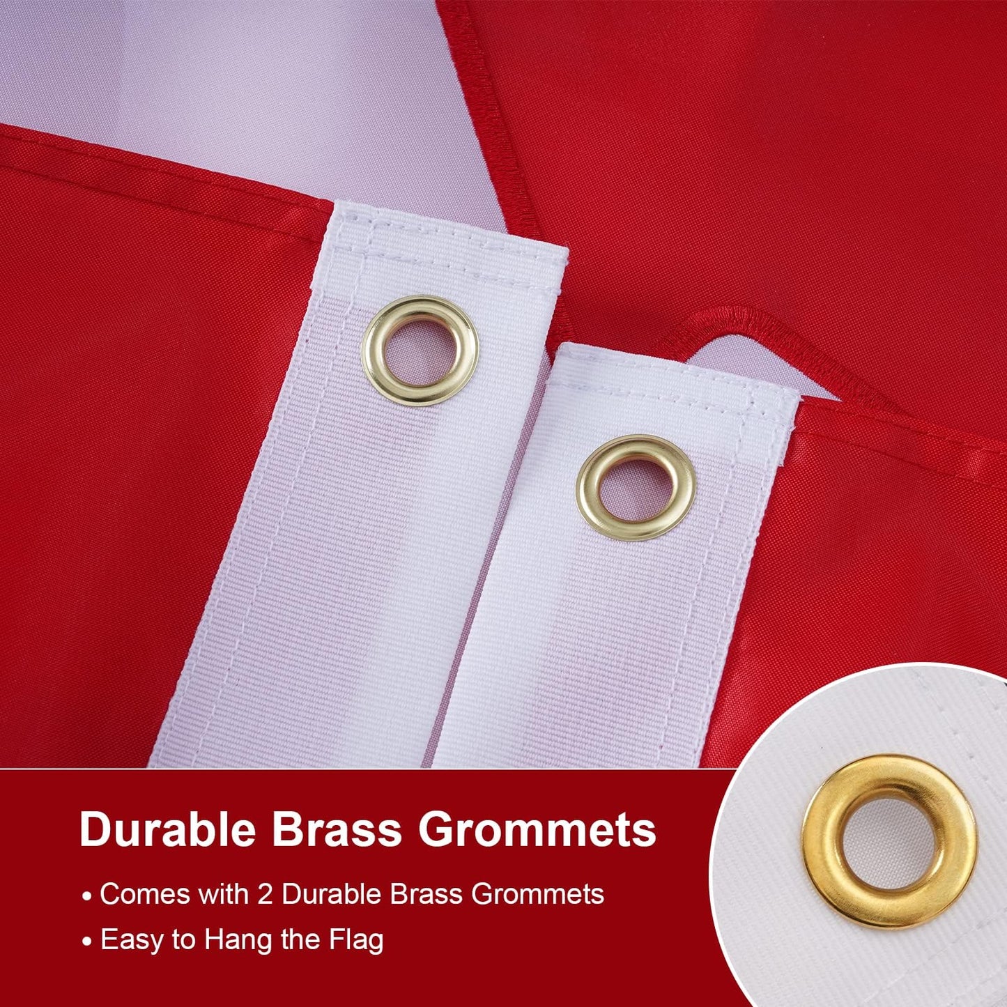 SYII Canada Flag 4x6 Ft Outdoor, Embroidered Canadian CAN Flags with 2 Brass Grommet and Sewn Stripes, Heavy Duty 210D Polyester