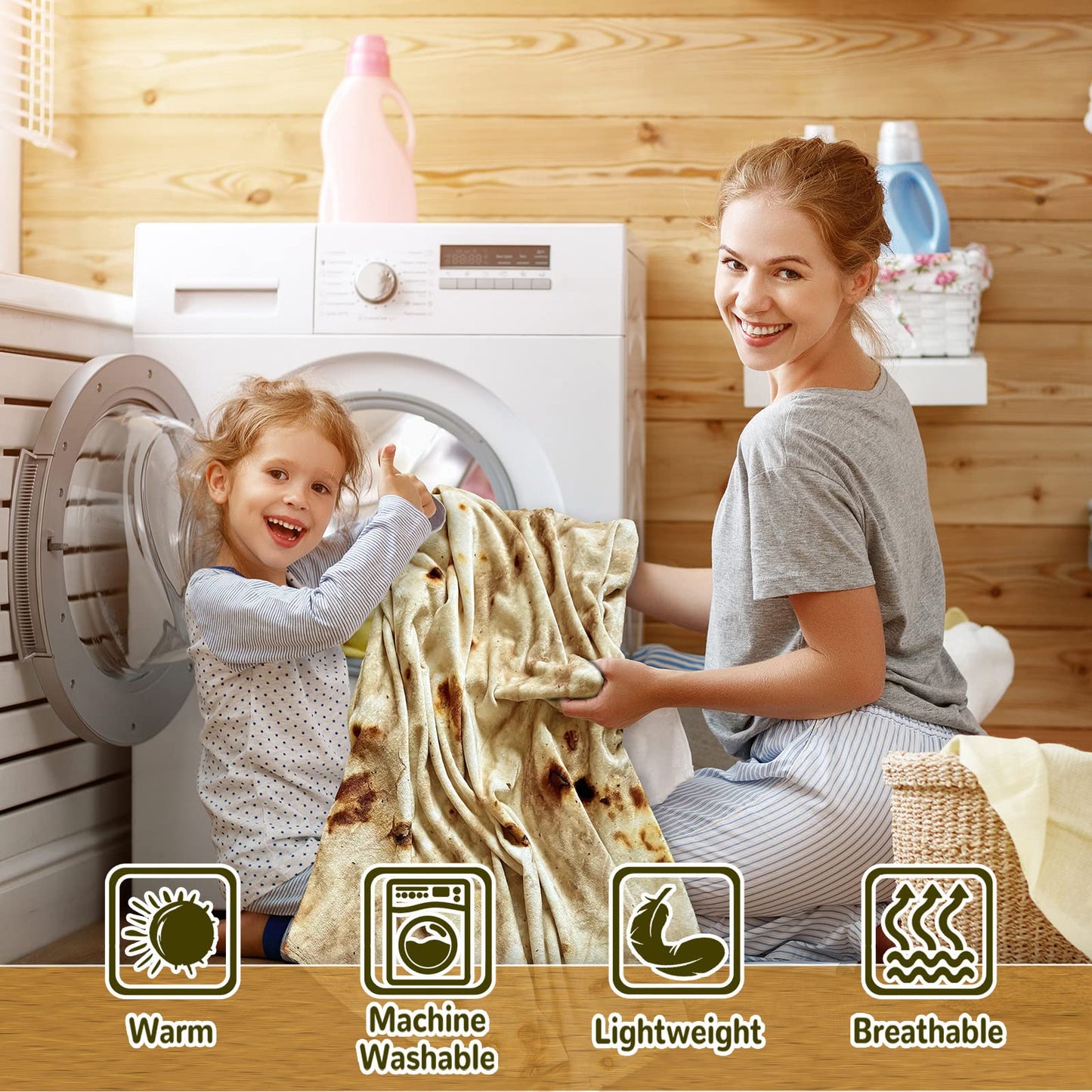 Bcareself Tortilla Blanket Adult Size Giant Double Sided for Kids Funny Realistic Food Personalized Throw Blanket Novelty Gift for Everyone 300 GSM Soft Flannel 71 inches Yellow