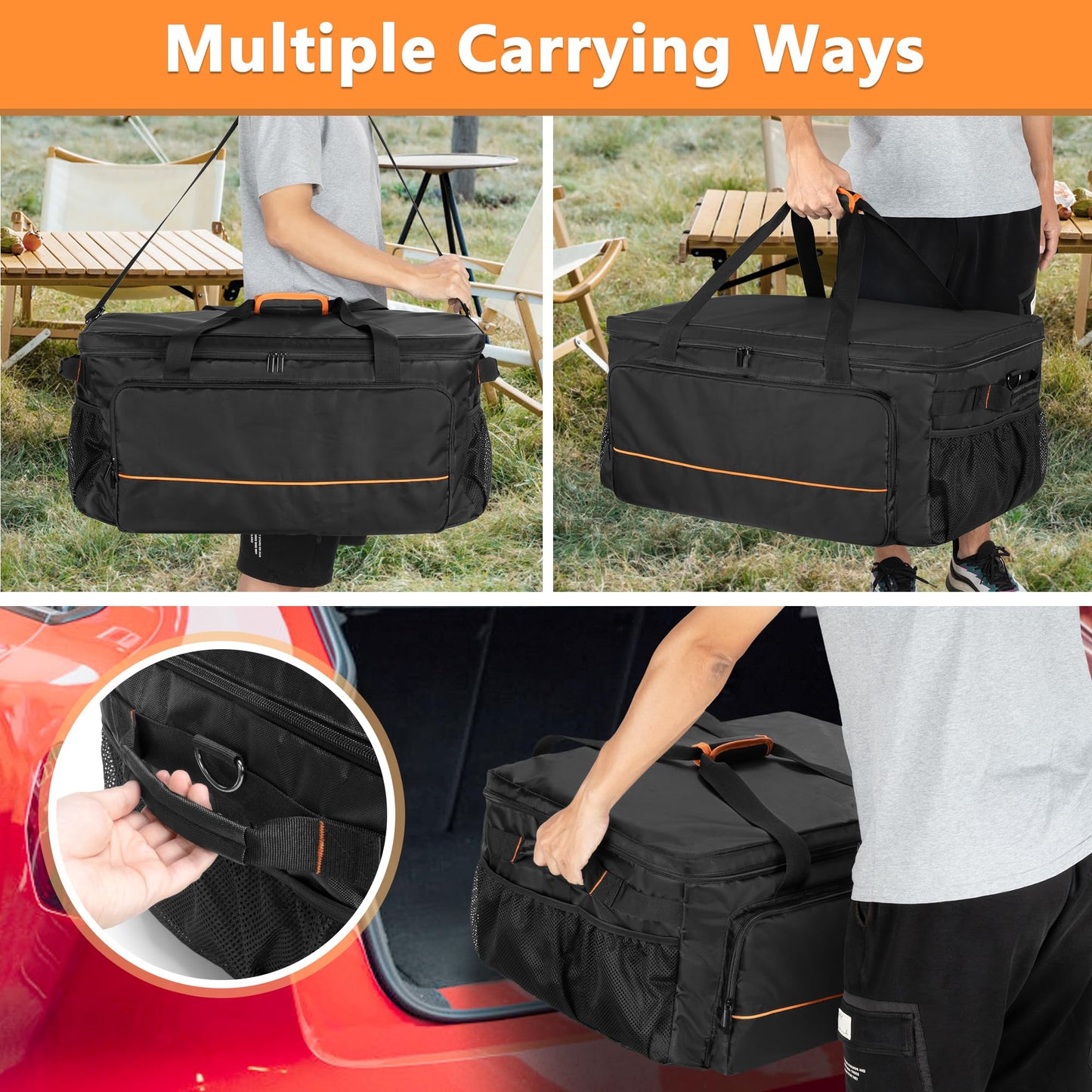 HODRANT Grill Carry Bag Compatible with Ninja Woodfire Grill OG701 OG751, Outdoor Grill Cover for OG700 Series Smoker Grill, Water-resistant BBQ Storage Case for Grilling Tools & Accessories, Bag Only
