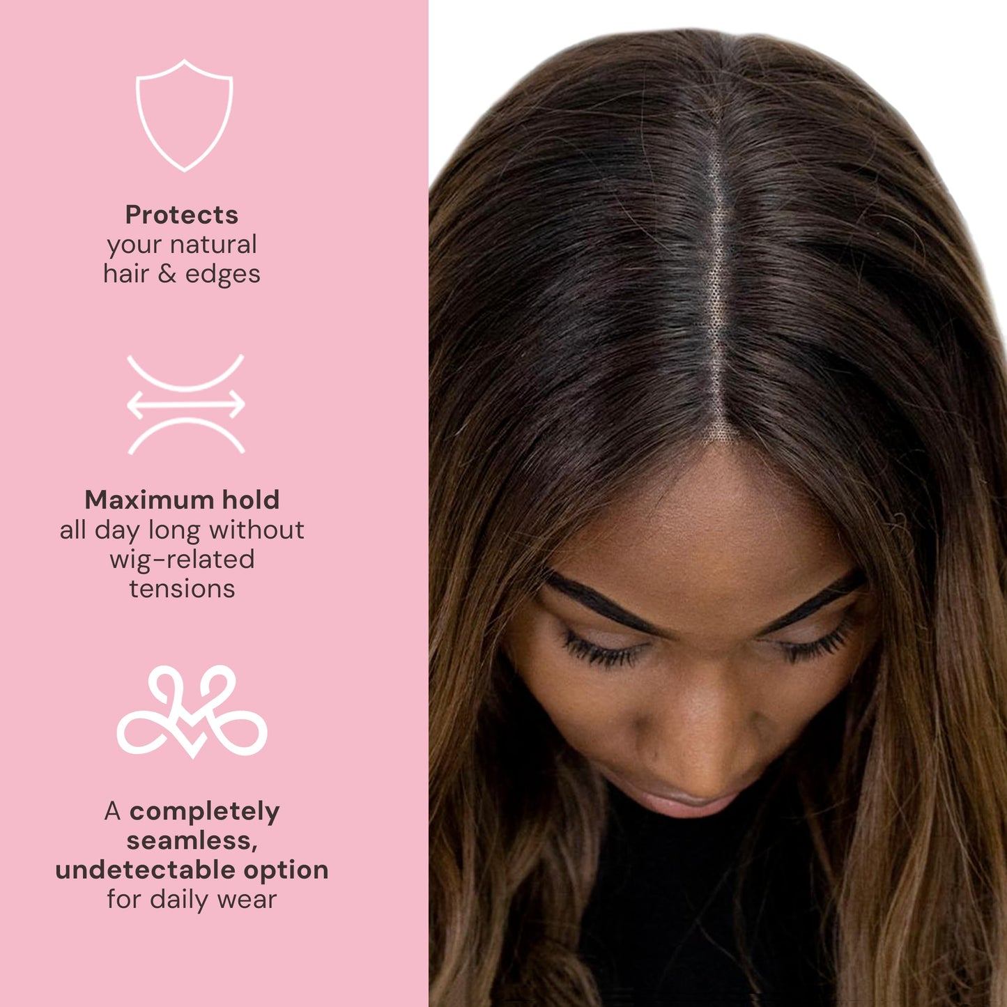 MILANO COLLECTION Lace Wig Grip Cap for Women, Stocking Dome Cap with Built In Elastic Headband, Non-Slip Wig Gripper Accessories for Keeping Wigs In Place, Chocolate Brown, 2 Pack