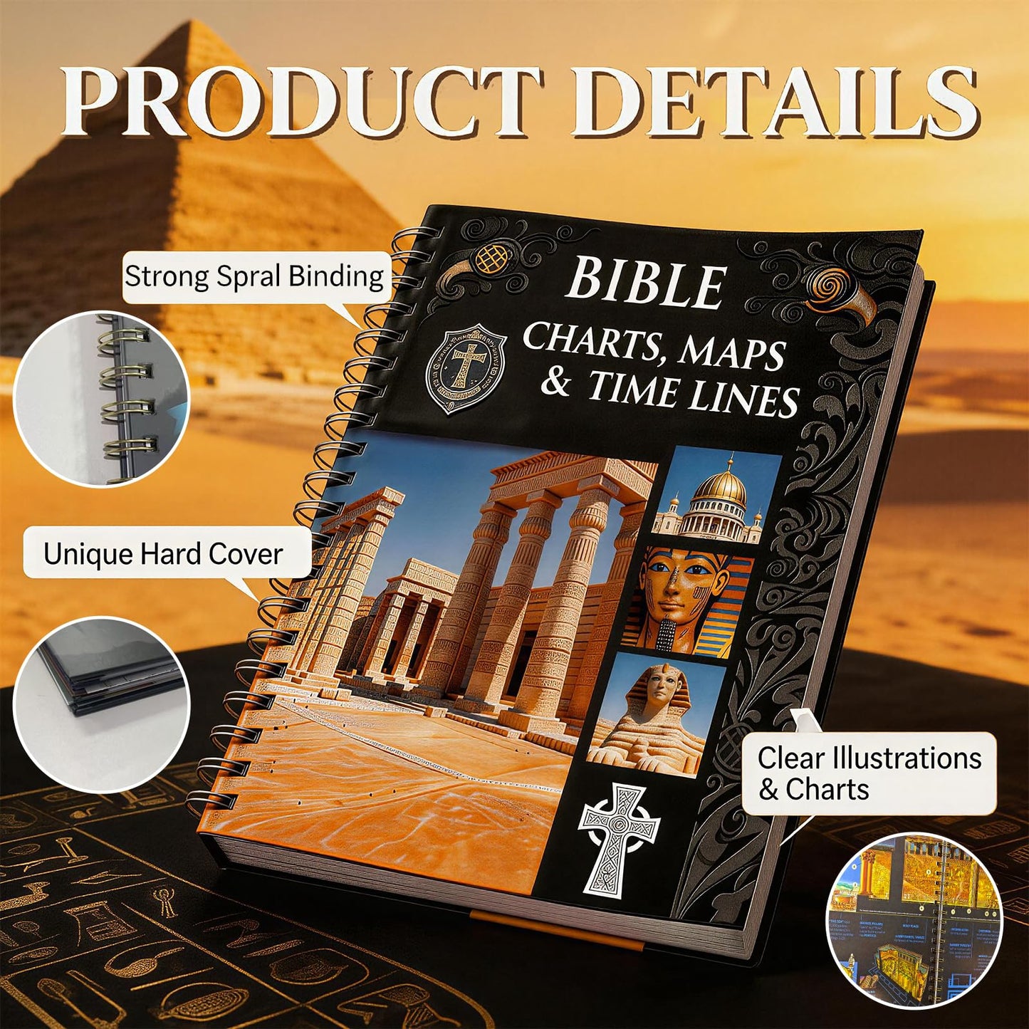 Bible Charts Maps and Timelines, Bible Study Journal Bibles Notebook, Spiral Bibles Study Guide Visual Reference of Chats, Maps, Timelines