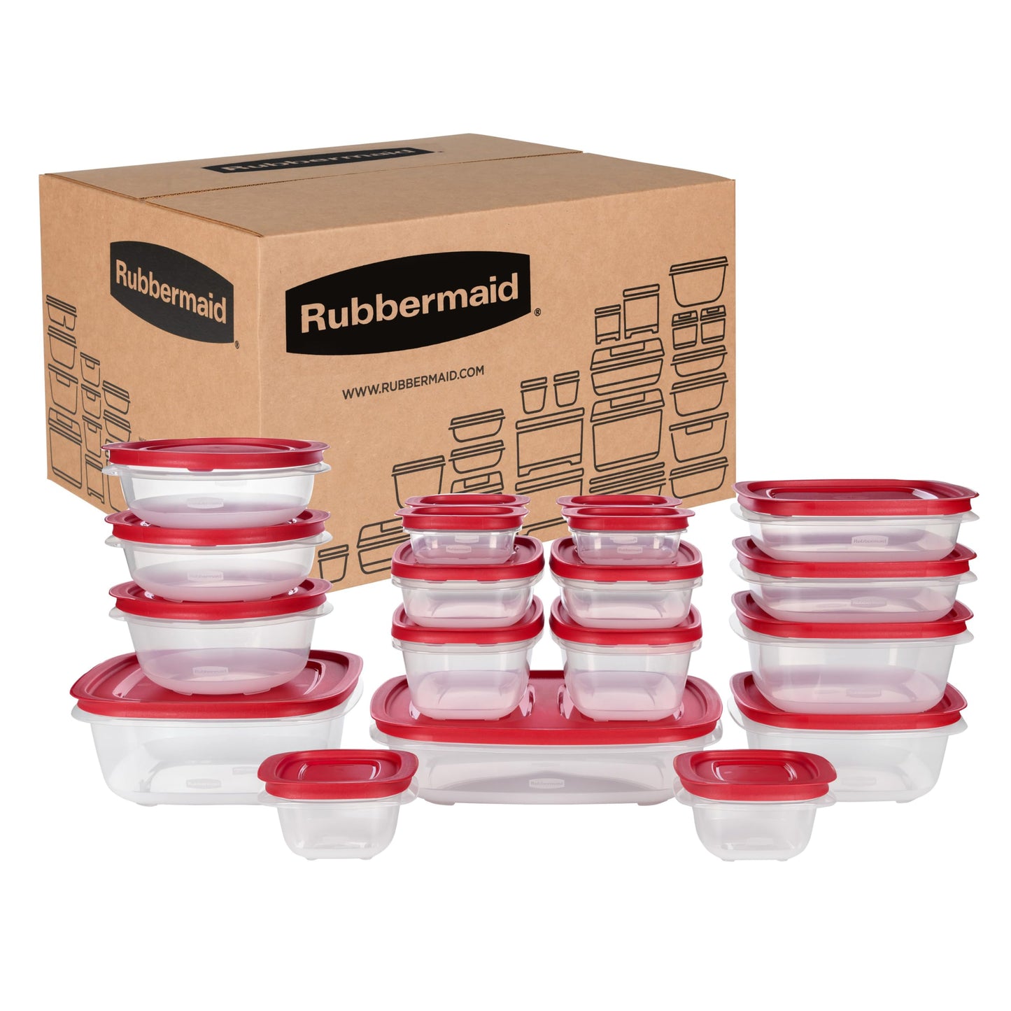 Rubbermaid EasyStore Food Storage Containers with Lids, 38-Piece Set