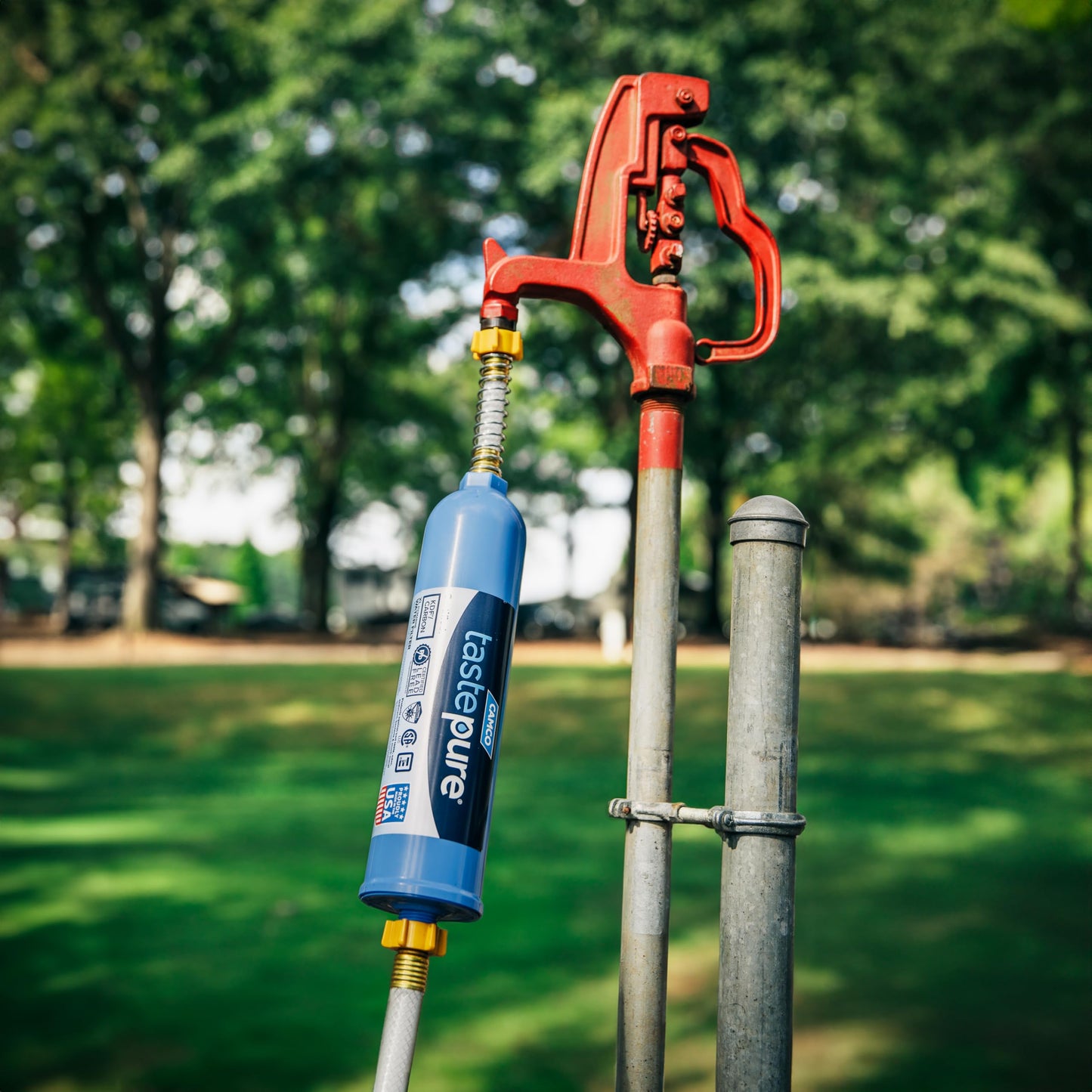 Camco TastePURE 50-Ft Water Hose - RV Drinking Water Hose Contains No Lead, No BPA & No Phthalate - Features Reinforced Design & Crafted of PVC - 1/2” Inside Diameter, Made in The USA (22753)