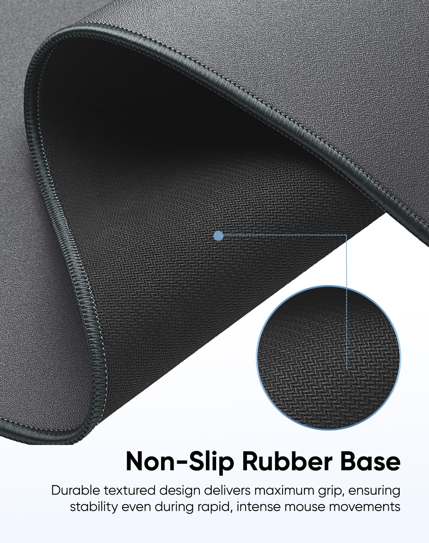 Reniteco Waterproof Large Gaming Mouse Pad with Durable Stitched Edges, Non-Slip Rubber Base, Grainy Jacquard Mouse Mat Desk Pad for Home Office Gaming, 30cm x70cm x0.3cm, Matte Gray