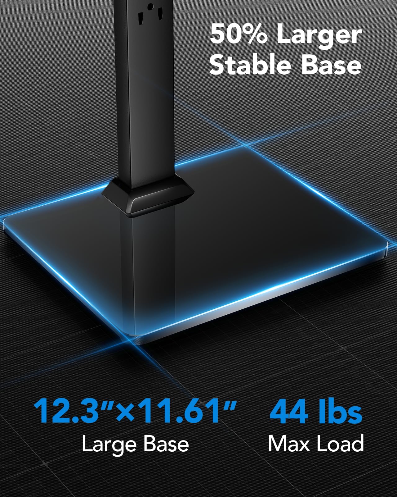 HUANUO Advanced Dual Monitor Stand with Tempered Glass Base - Vertical Mount for 13-34" Screens (44 lbs Each). Engineered Stability for Working, Gaming. Swivel, 360° Rotation & 13 Height Adjustments.