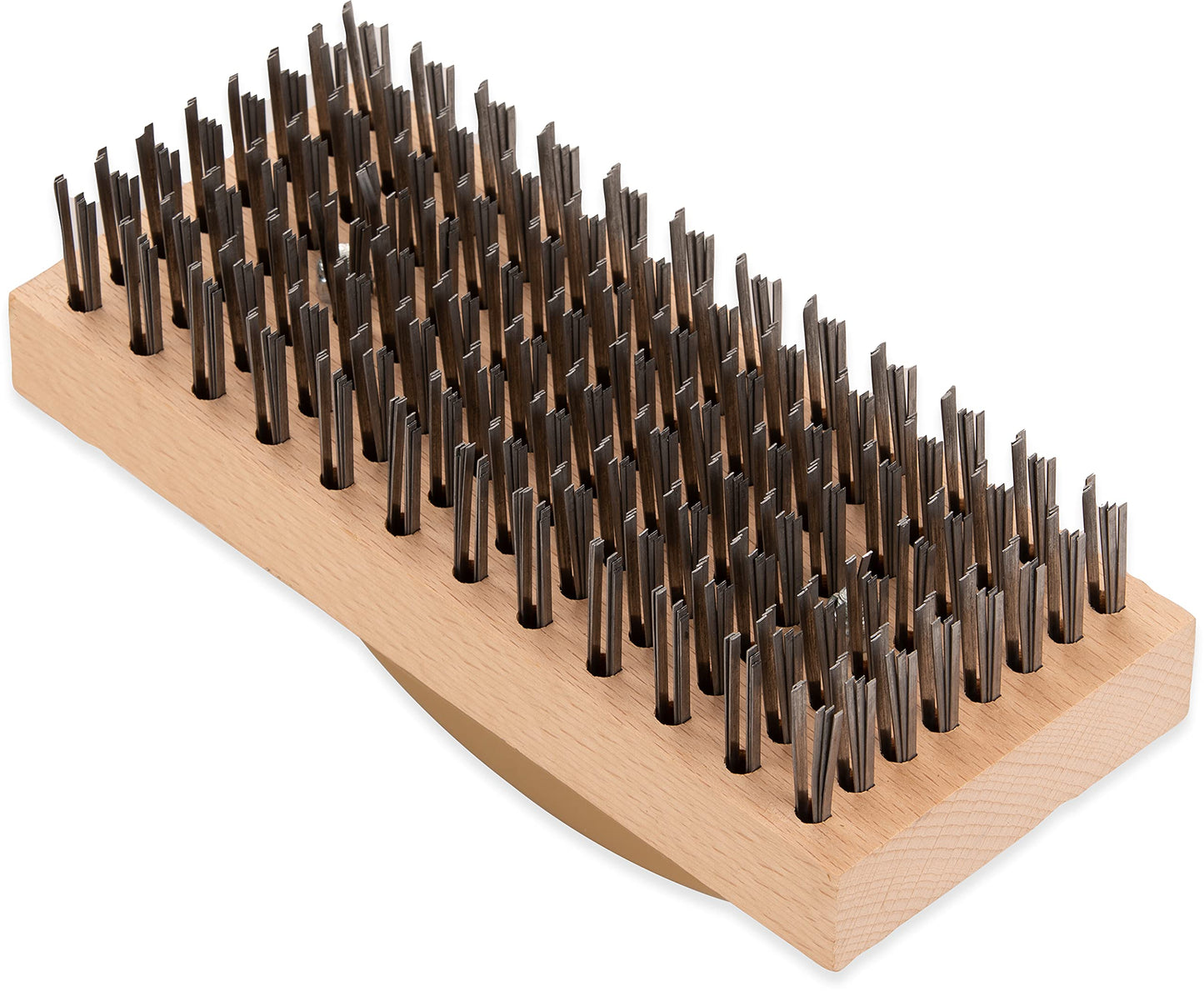 Carlisle FoodService Products Stainless Steel Block Brush with Steel Bristles, 9.38 X 3.78 Inches, Tan