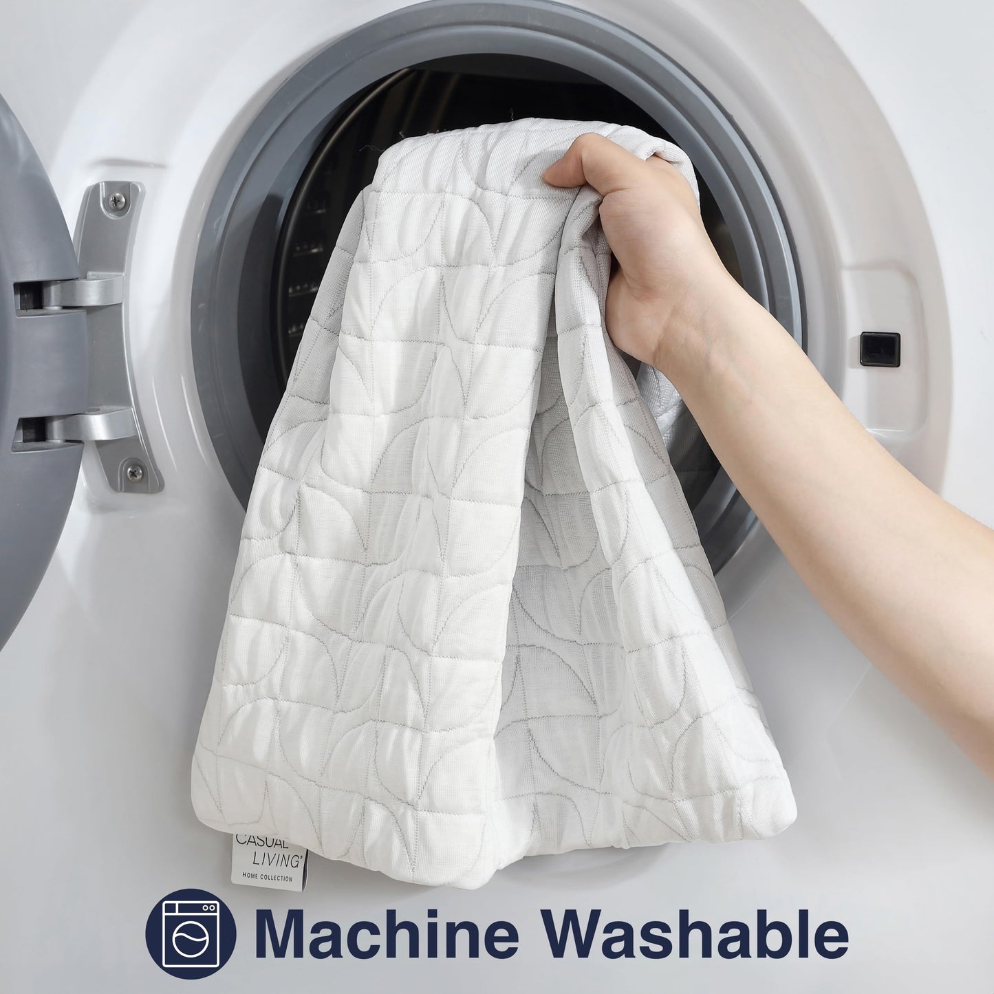 Cooling Pillows Set of 2 Crushed Foam with Extra Fill Hypoallergenic Washable Removable Cover for Side Back and Stomach Sleepers Dorm Essential by Casual Living, Standard Size 48-cm x 63-cm, White