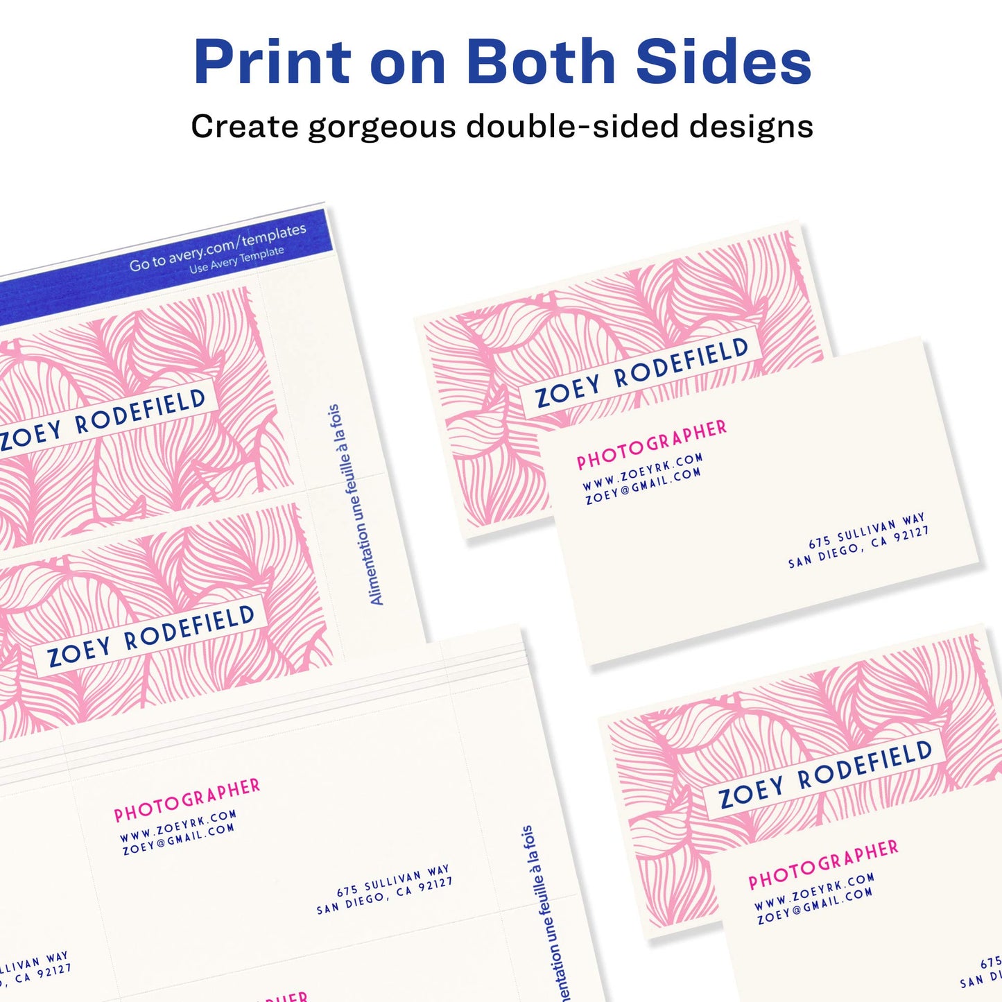 Microperforated Business Cards with Sure Feed, Inkjet
