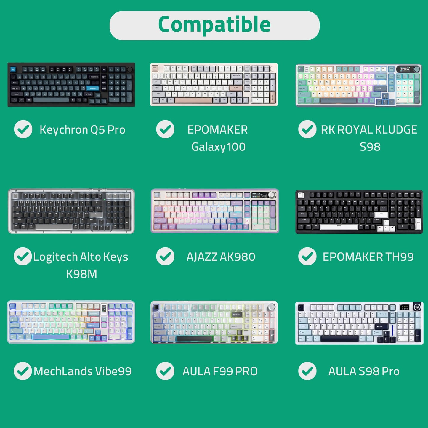 Geekria 96% Keyboard Hard Shell Case, Travel Carrying Bag, Compatible with Logitech Alto Keys K98M, Keychron Q5 Pro, EPOMAKER Galaxy100 / TH99, Aula F99 PRO, RK Royal KLUDGE S98