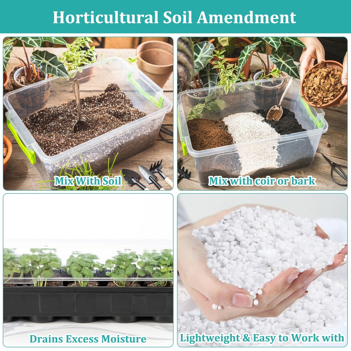 Legigo 20L Organic Horticultural Perlite for Plants Indoor- Natural Horticultural Soil Additive Conditioner Mix for Improves Drainage, Ventilation and Root Growth