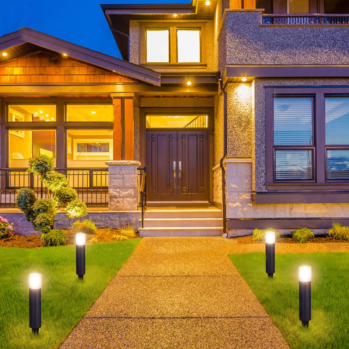 LNDXING Landscape Lights, 12V 3W Low Voltage Outdoor Landscape Lights Lighting, 4 Pack IP65 Waterproof 3000K Warm White Pathway Garden Yard Patio Lamp