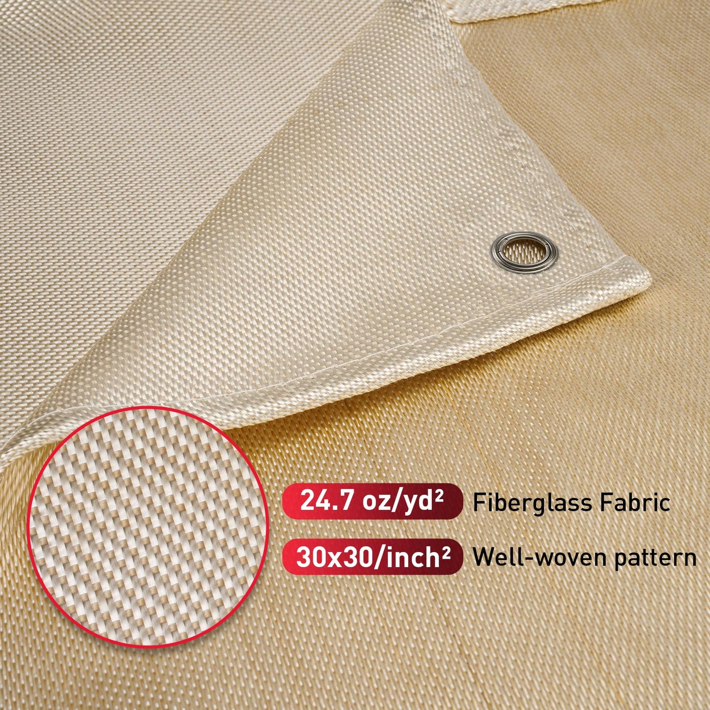 Fiberglass Welding Blanket - 4x6 ft Heavy Duty Welders Blanket, 1022 °F Fire Retardant Blanket, Insulation Blanket for Industrial, Smoker, Camping, Grill