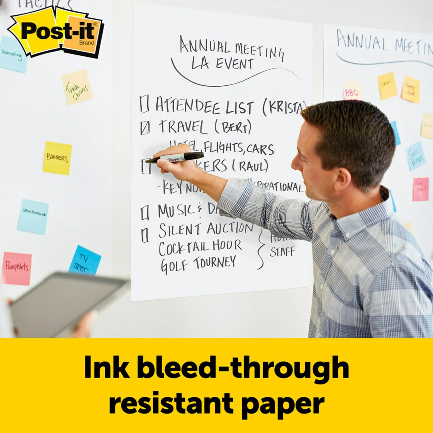 Post-it Wall Pad with Command Strips, 20 x 23-Inches, White, 20-Sheets/Pad, 2-Pads/Pk