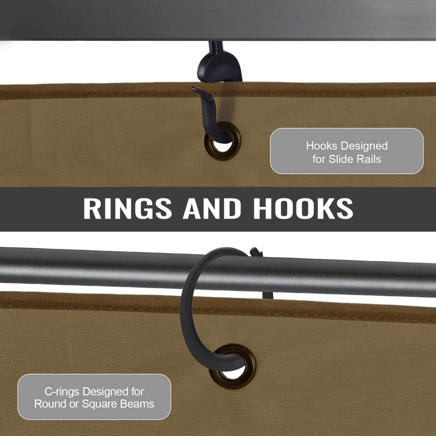 COWVIE Gazebo Replacement Netting Screen, 10' x 12' Universal Gazebo 4-Panel Mosquito Sidewalls with Double Zippers for Outdoor Patio (Only Netting)