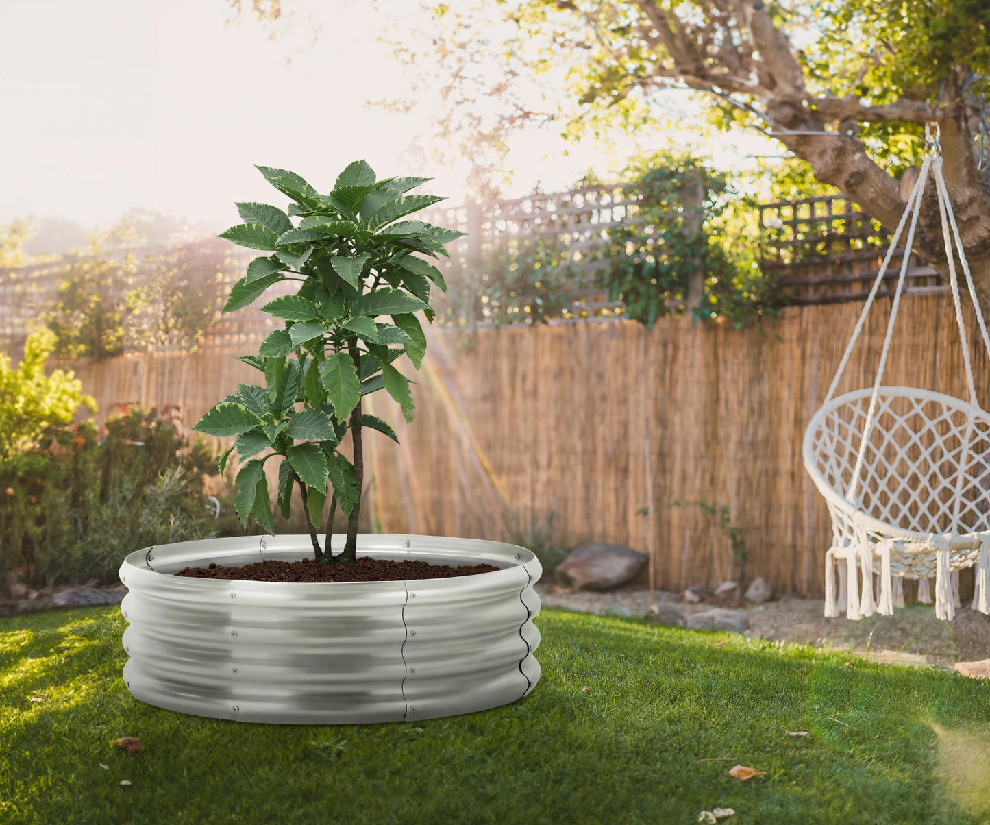 Galvanized Planter Raised Bed,3x3x1ft Metal Planter Box for Gardening,Large Raised Beds for Vegetables & Flowers (3FT Diameter, Round)