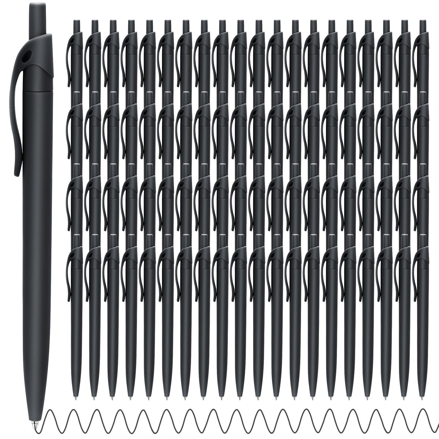 Aozora Pens Bulk 240 Pack Black Click Pens No Bleed Wholesale Retractable Ballpoint Pens Medium Point,Smooth Ink Pens for Journaling School Office Supplies 1.0MM Black Ink