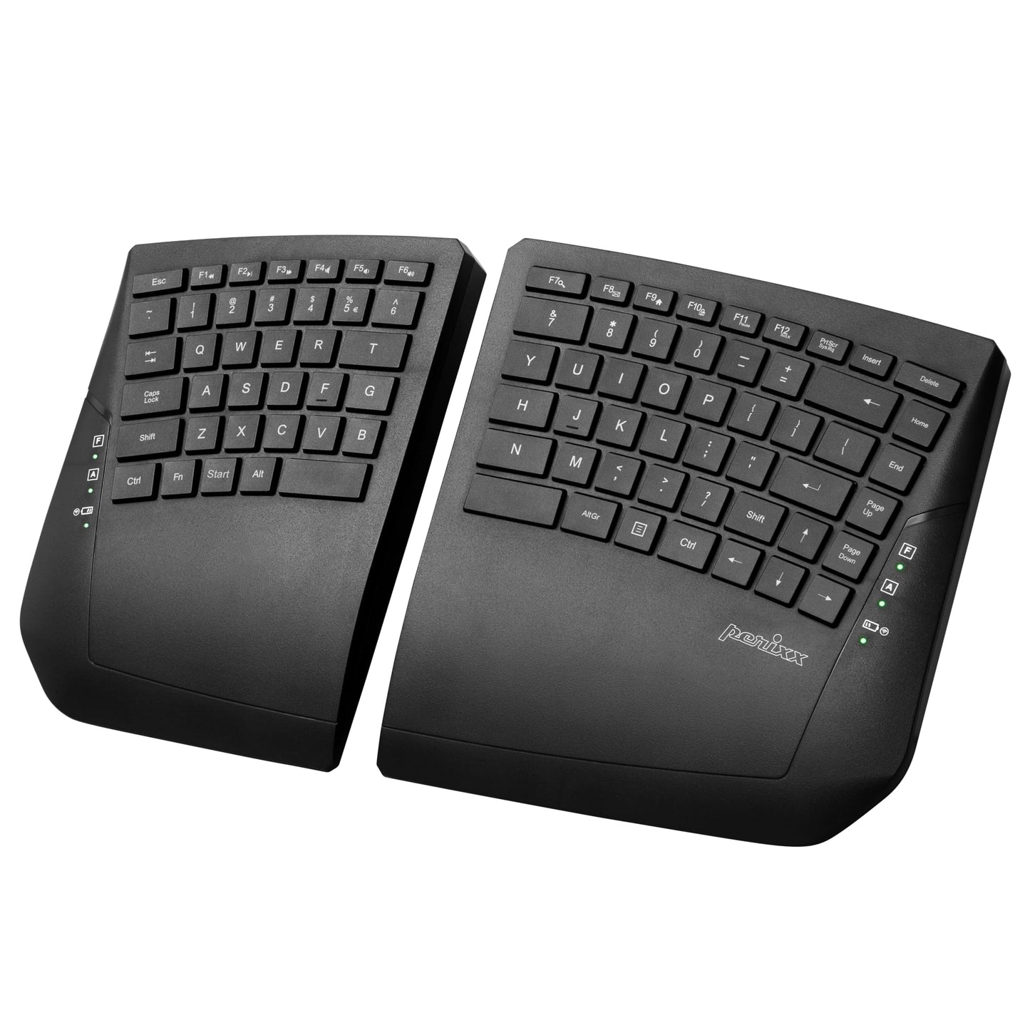 PERIBOARD-624B - Wireless Ergonomic Split Keyboard - Flat Keys - Adjustable Tilt Angle - US English Layout