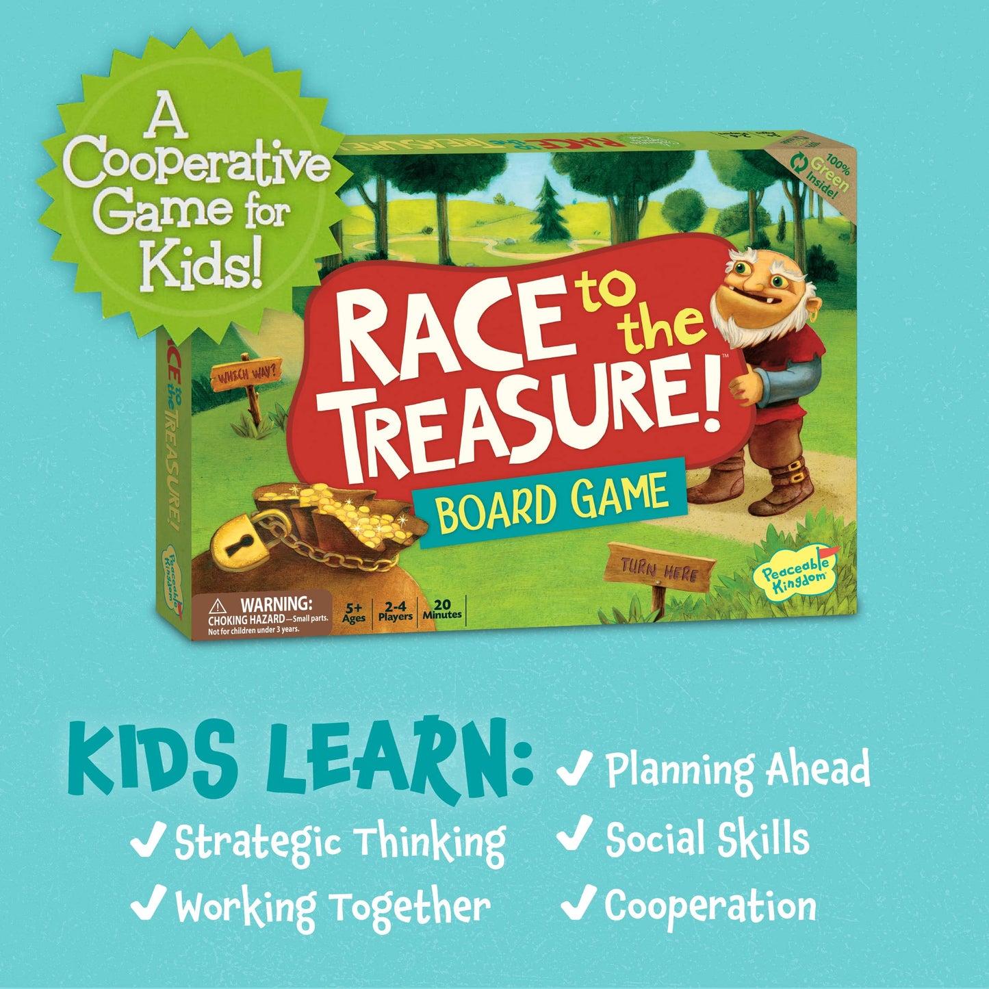 Peaceable Kingdom 49554PK Race to the Treasure games