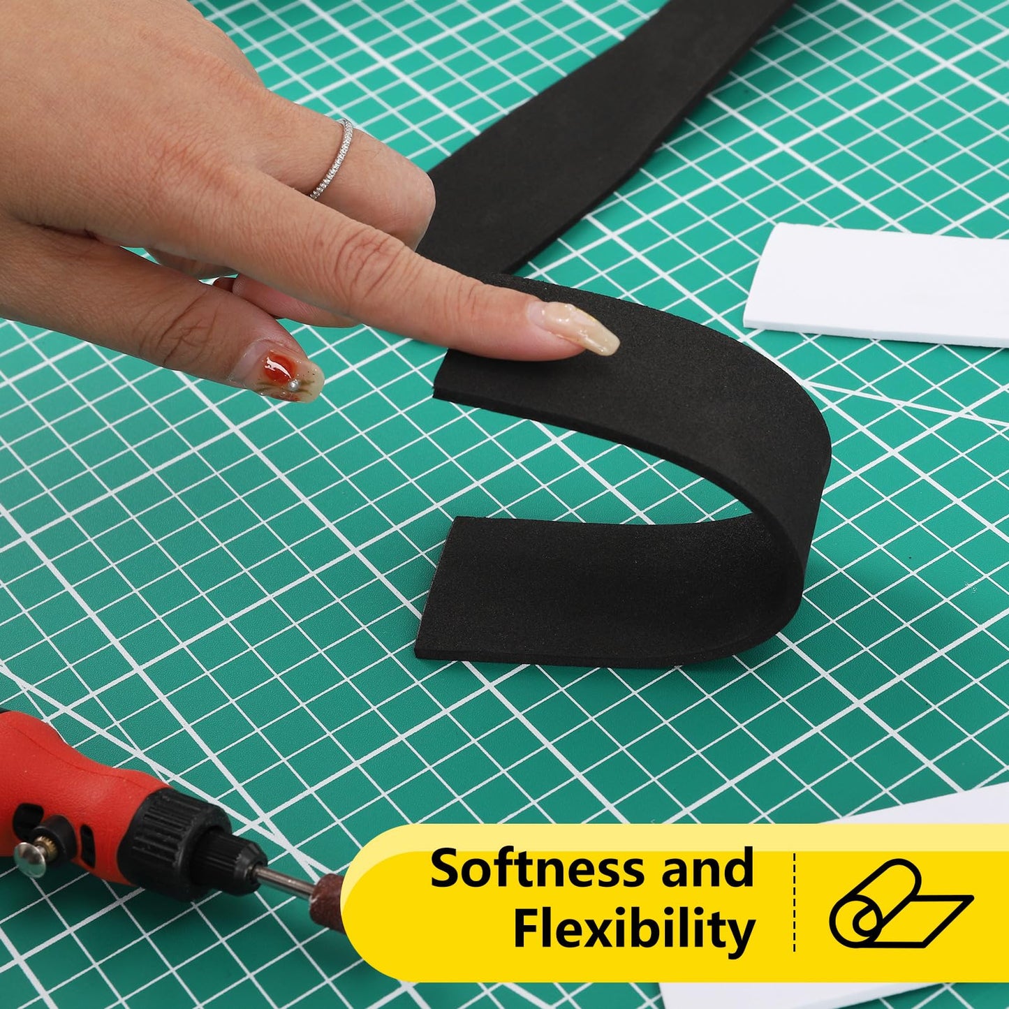 Do²ping 2-Pack Black EVA Foam Sheets, 6mm Thick Premium Foam Sheets for Crafts, 49"x13.9" High Density 86kg/m3 EVA Foam for Cosplay Costume, DIY Projects (2PCS 6mm Black)