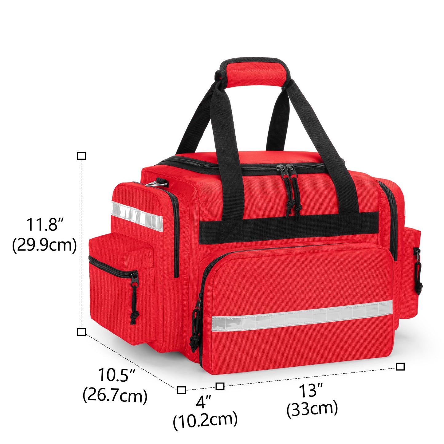 Damero Medical Trauma Bag, Medical Supplies Bag Empty with Detachable Dividers, Ideal for Nurse, Physical Therapists, Doctors, Red