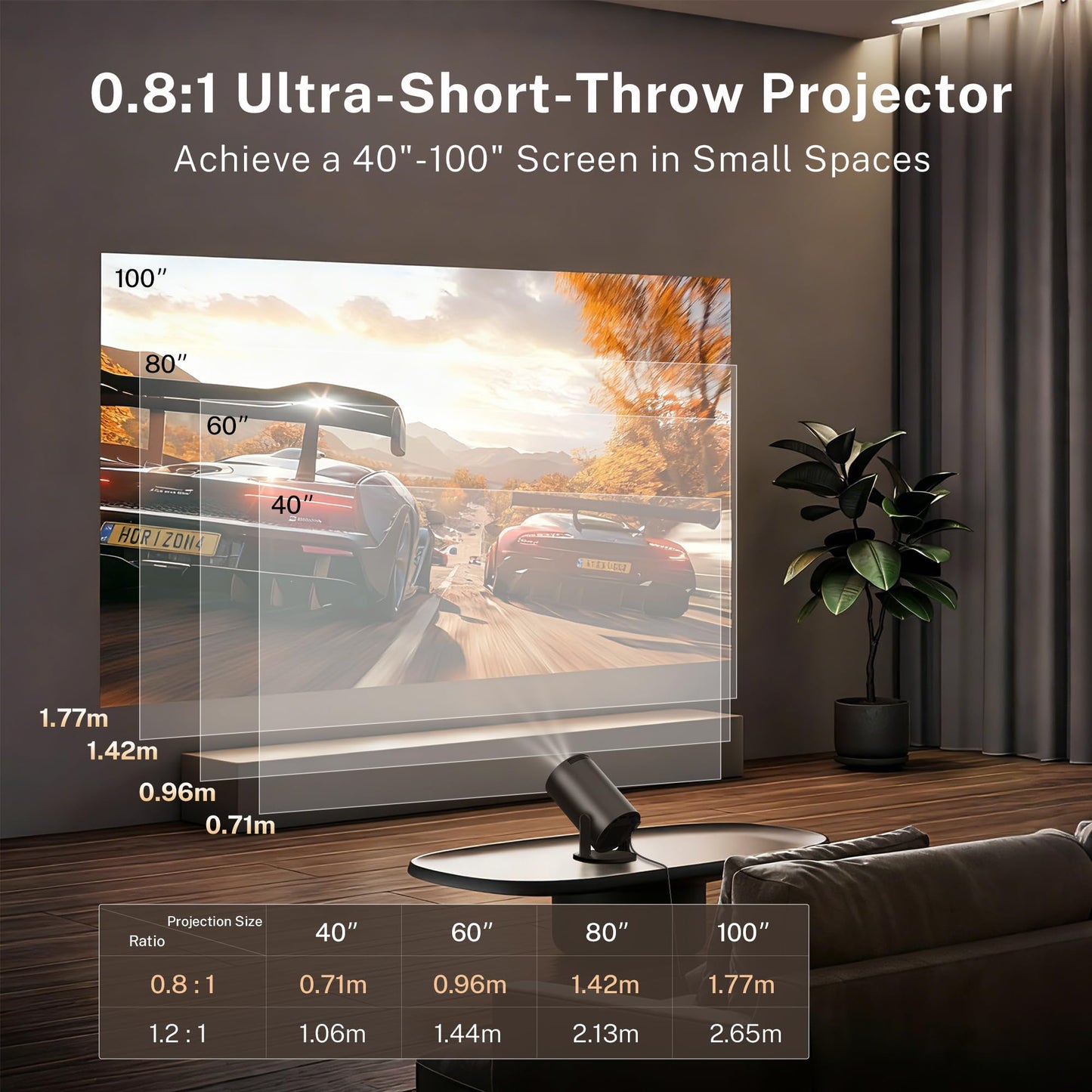 [Built-in Apps & 2026 Upgraded] WEMI Mini Portable Projector Mini Projecteur Portatif with WiFi 6 and Bluetooth 5.4 for Bedroom Smart Movie for iPhone Cell Phone Android OptiBarrel 500