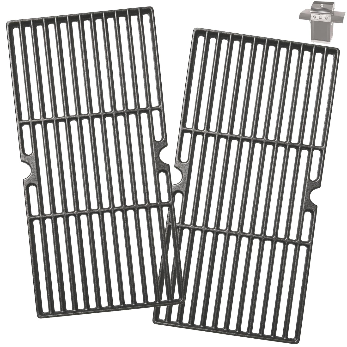 18 Inch Grill Grates Replacement for Centro 2800 G41201 G41202 2800 LP85-1650-4 Gas Grills, Heavy Duty Cast Iron Cooking Grids for Cuisinart 85-3030-8, 2 Pack