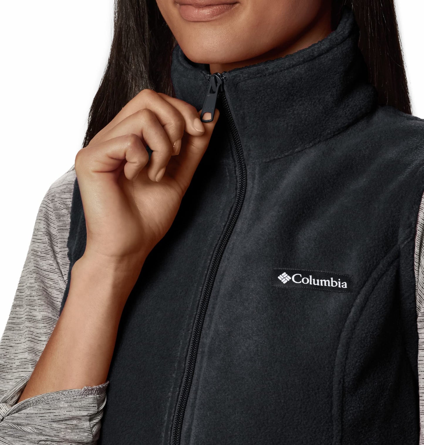 Columbia Womens Benton Springs Fleece Vest, Black, Medium
