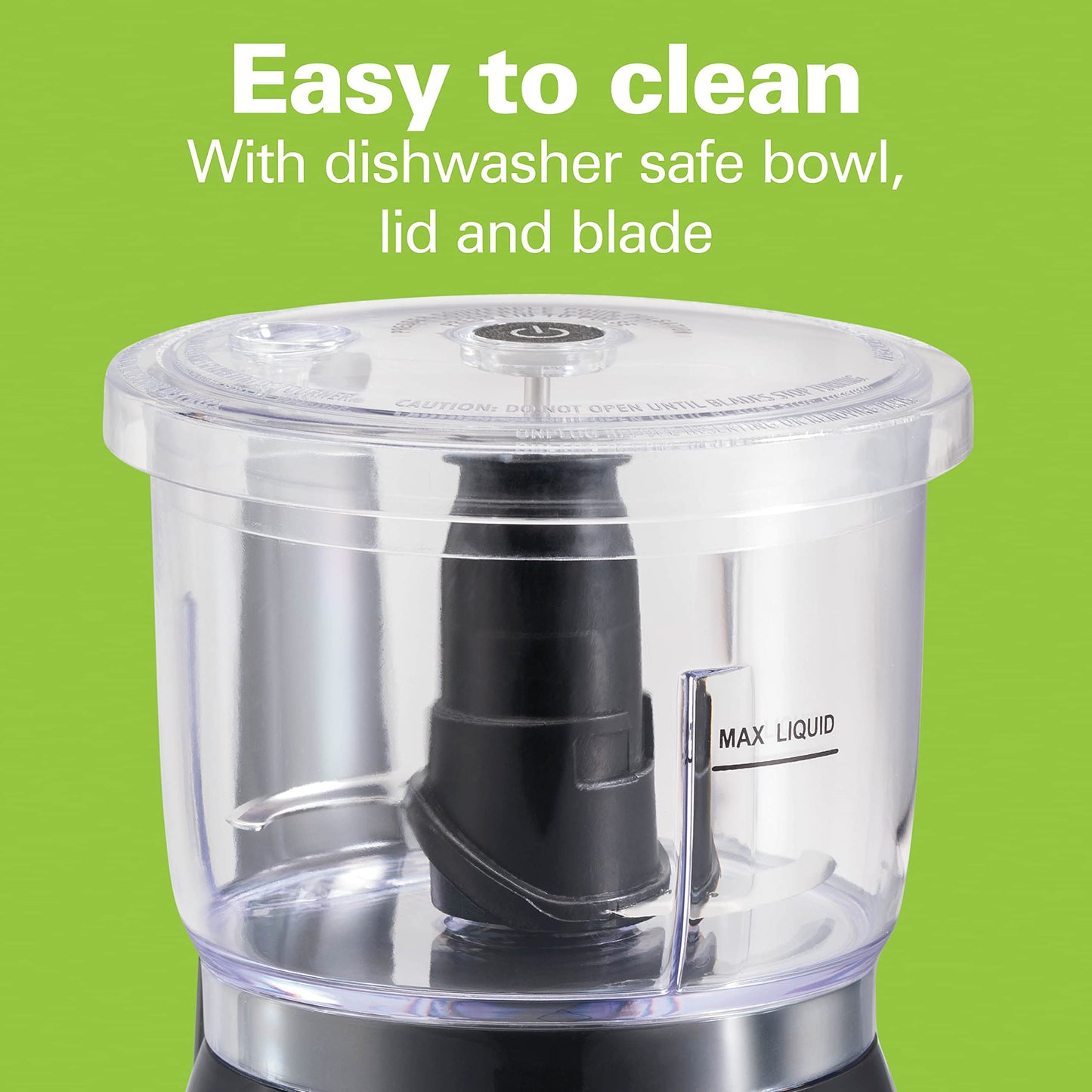Hamilton Beach Stack & Press Food Chopper & Mini Food Processor, 350 Watts, 3 Cup Bowl, Stainless Steel Blades, for Chopping, Puree & Emulsify, Black, 72850G