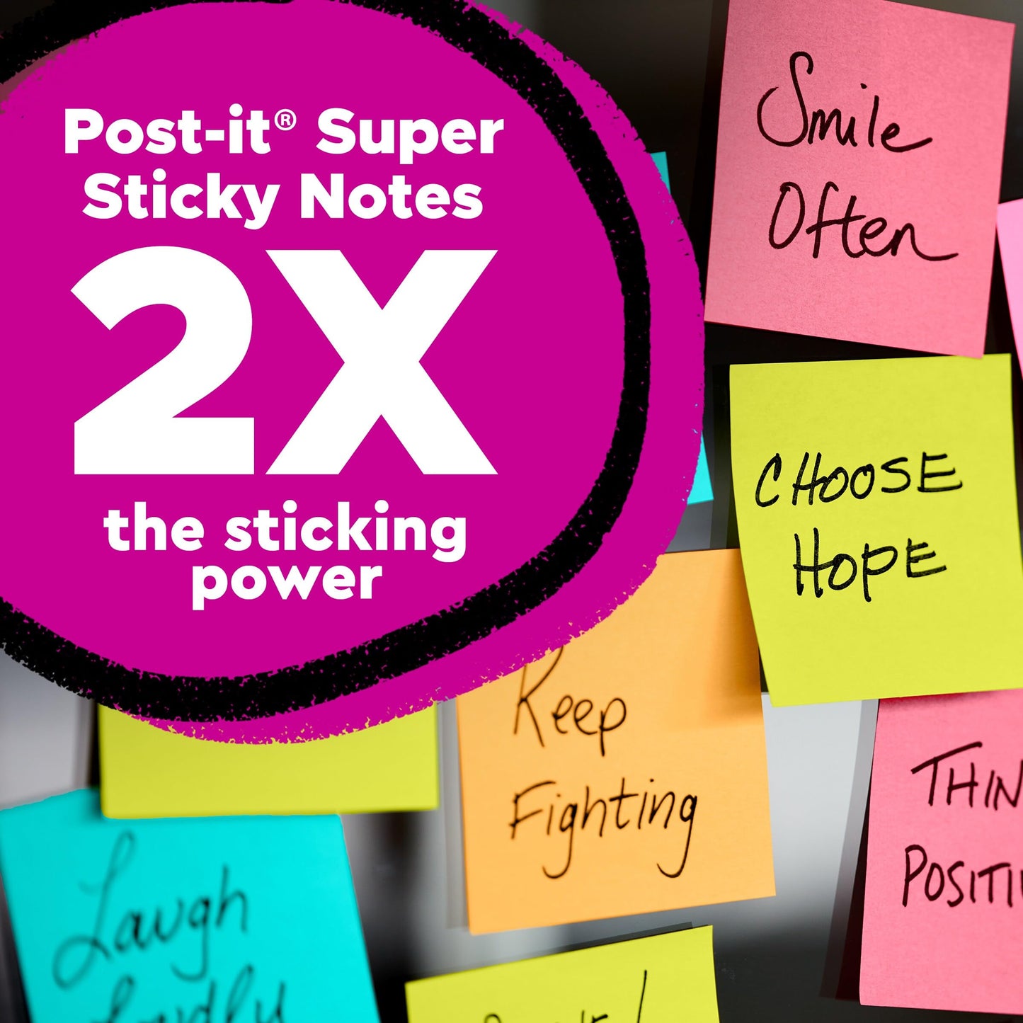 Post-it Super Sticky Notes, 4x4 in, 12 Pads, 2x the Sticking Power, Canary Yellow, (675-12SSCP)