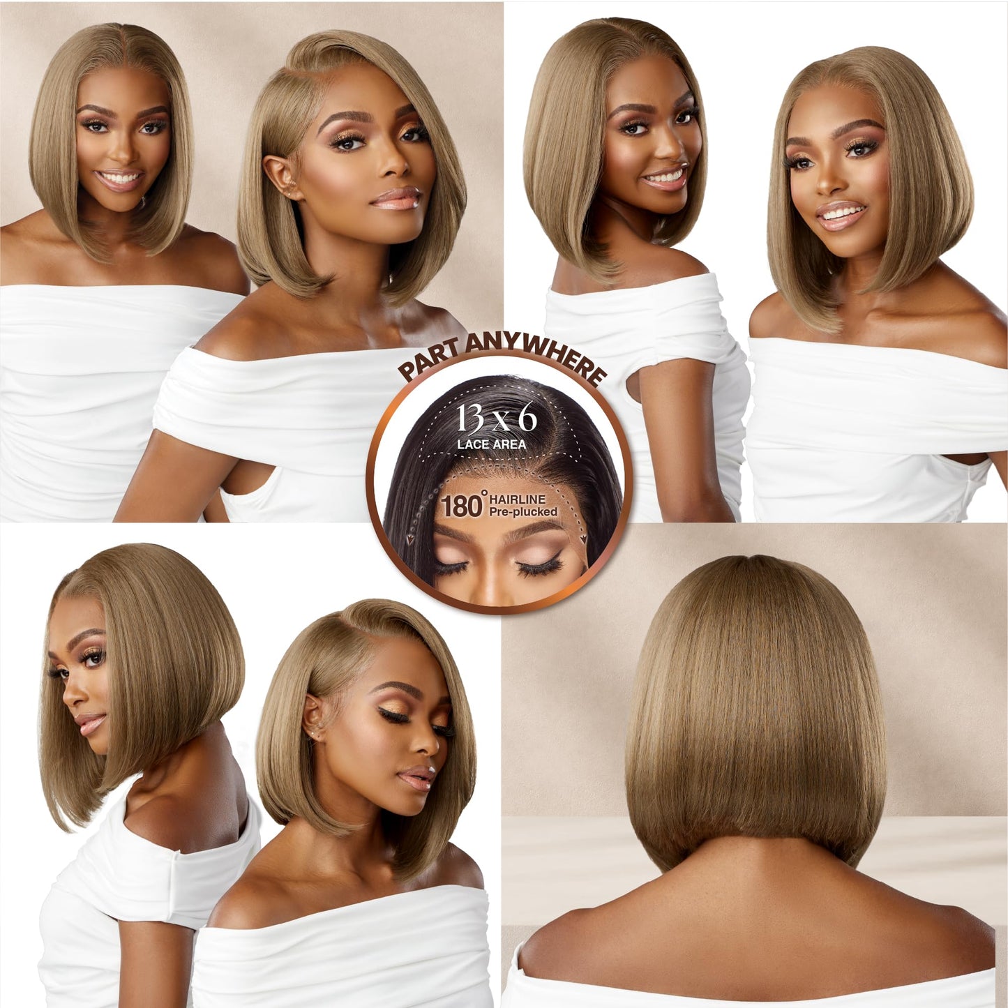 Sensationnel Bare Luxe Lace Glueless Lace Wig - 13X6 Unit 3 (Color:1 JET BLACK)