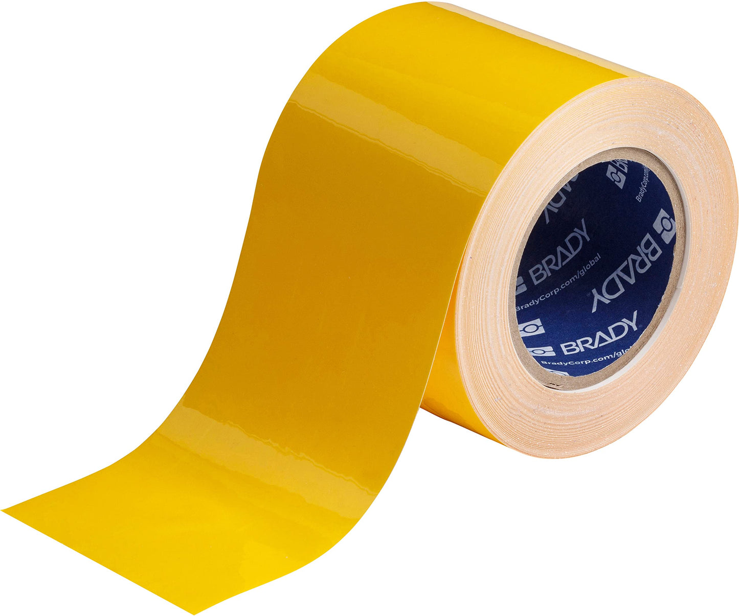 Brady ToughStripe Nonabrasive Floor Marking Tape, 100' Length, 2" Width, Yellow (Pack of 1 Roll)