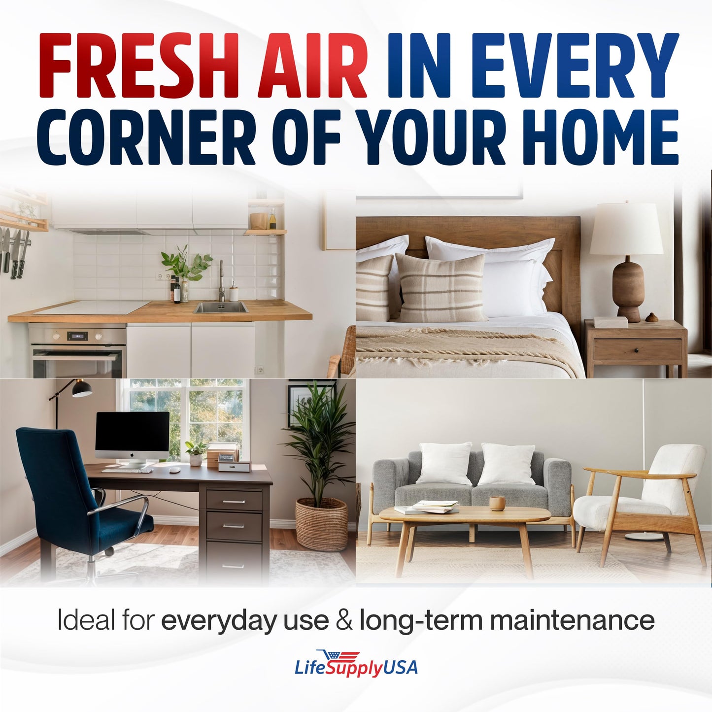 18x20x1 Electrostatic Air Filter, MERV 8, Washable, Reusable Furnace AC/HVAC Filter, Energy Saving, Easy to Clean, Long-Lasting by LifeSupplyUSA