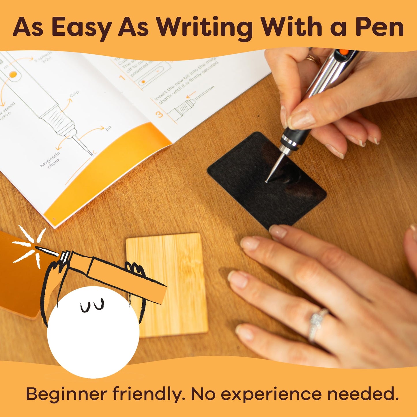 Resparked Customizer Engraving Pen: Ultimate Cordless Portable for Artists & DIYers - Engrave 50+ Surfaces - Beginner Friendly - Rechargeable - Free 30 Bits & Mastery Guide