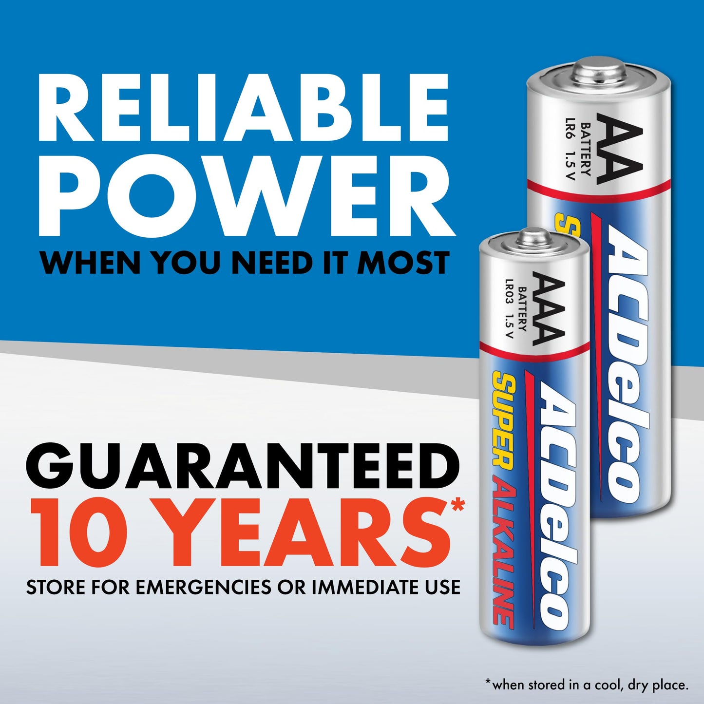ACDelco AA and AAA 200-Count Combo Pack Super Alkaline Batteries, 100-Count Each, 10-Year Shelf Life, Reclosable Packaging