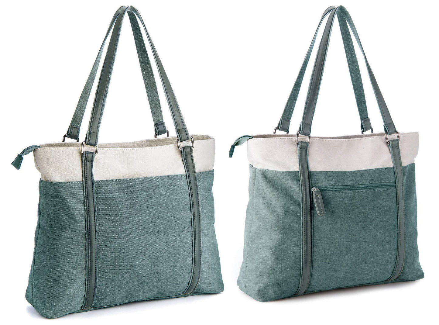 Women Laptop Tote Bag for Work Lightweight Splice Canvas 15.6 Inch Handbag Purse (DarkGray)