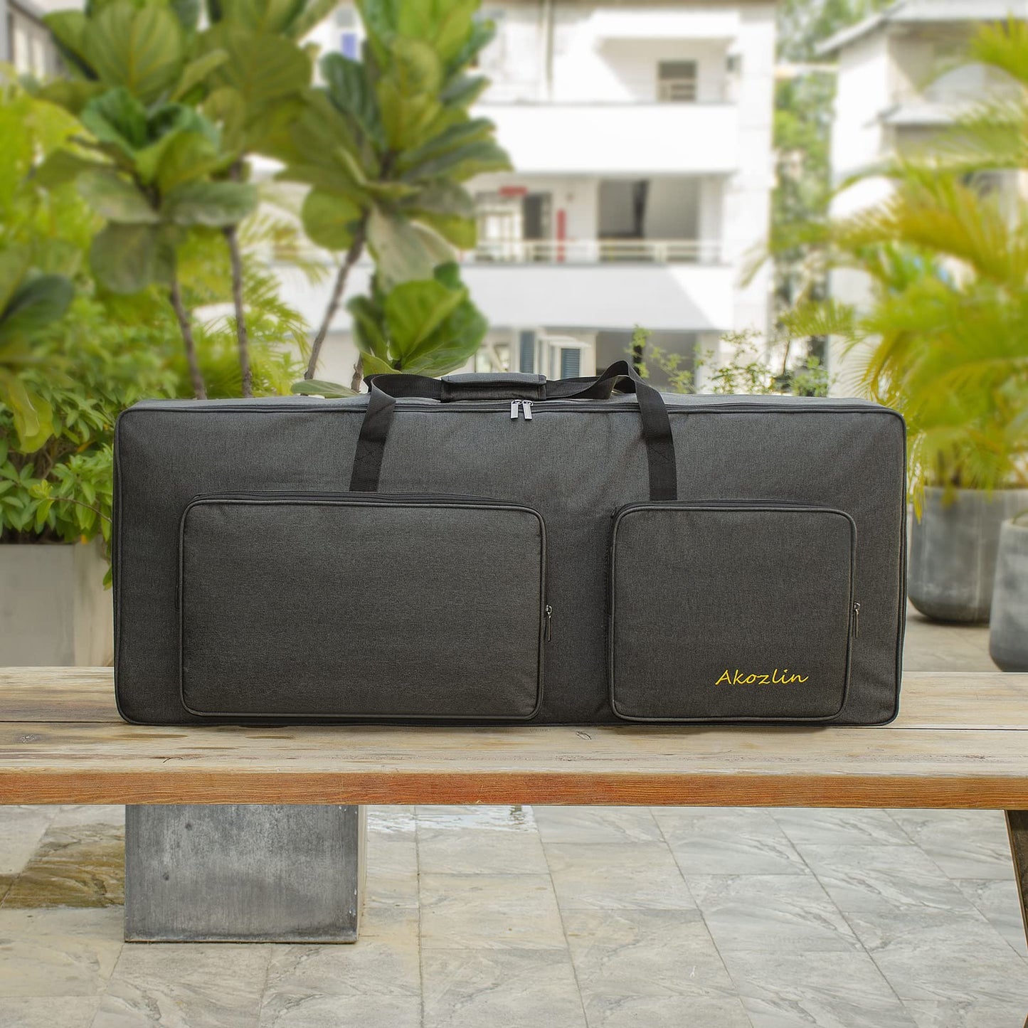 AKOZLIN 61 Key Keyboard Bag Portable Durable Electric Piano Padded Case Gig Bag Universal Waterproof Oxford Thicken Gig Bag with 10mm Pearl Padded 42.1"x17.7"x6.6"
