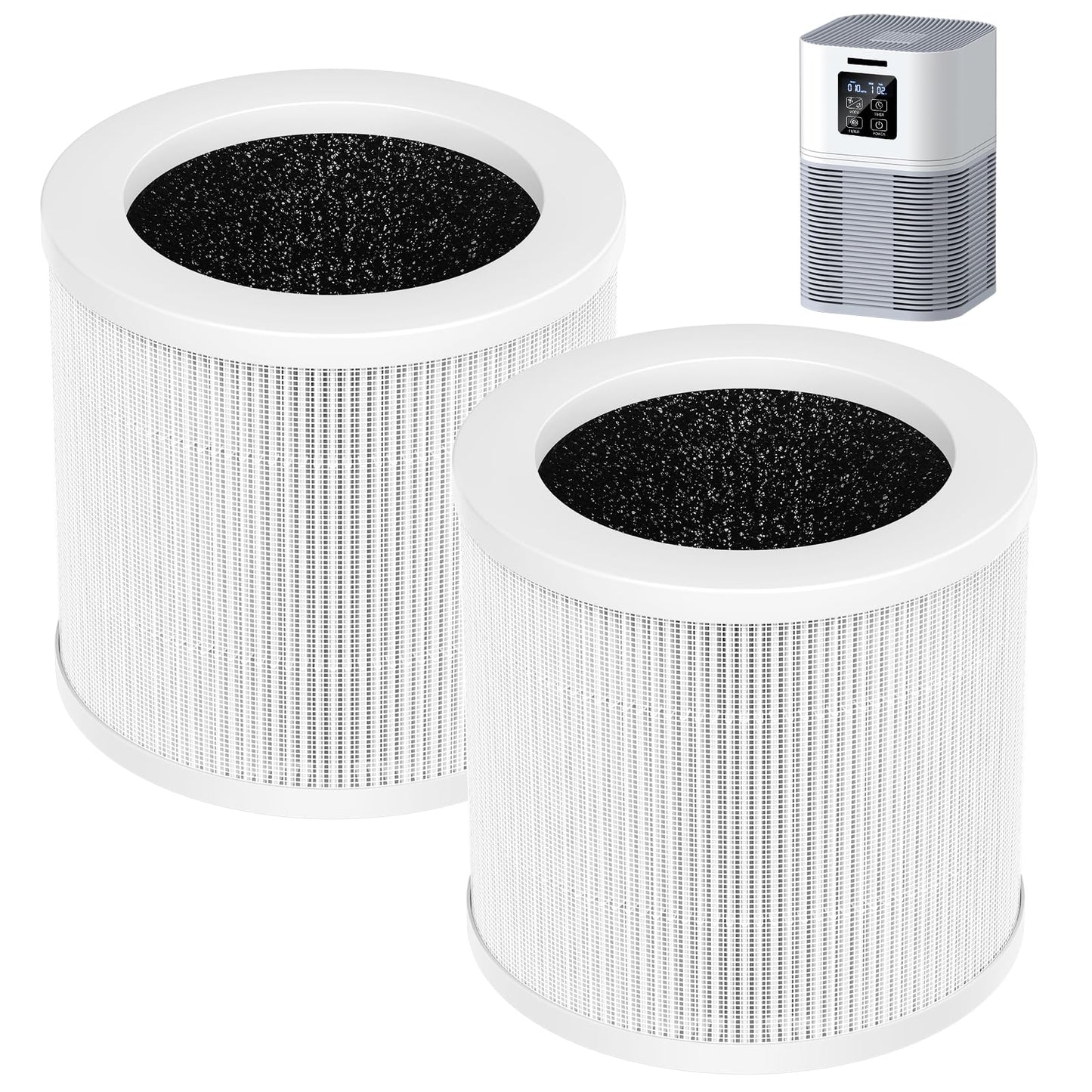 2 Pack A1 Replacement Filter Compatible with VEWIOR A1 Air Purifier, AMEIFU AP01W, KOIOS HQKJ-50 Air Pur ifier, 3-in-1 H13 True HEPA Air Cleaner Filter
