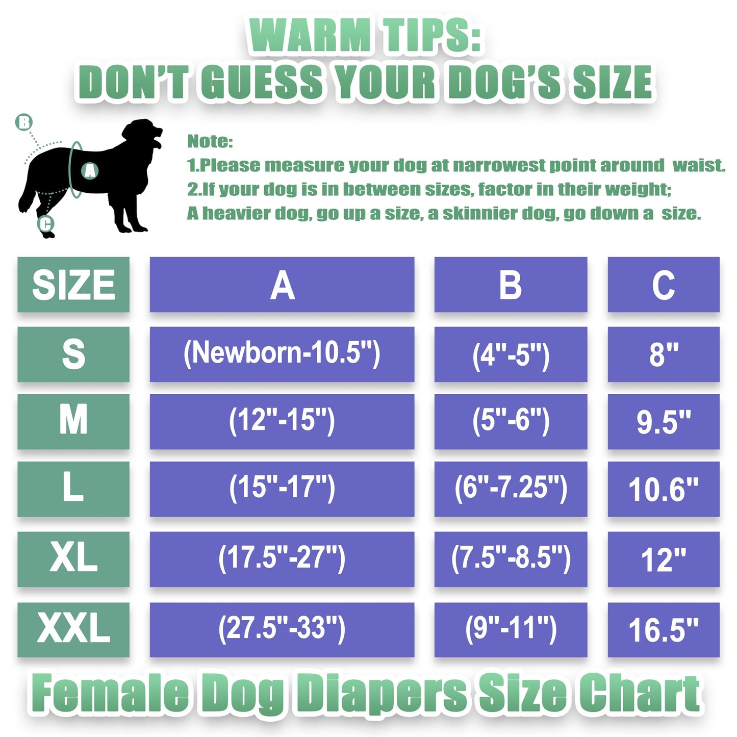 wegreeco Washable Female Dog Diapers Highly Absorbent Reusable Diapers for Dog in Heat Dog Period Diapers, 3 Pack (Black,X-Large