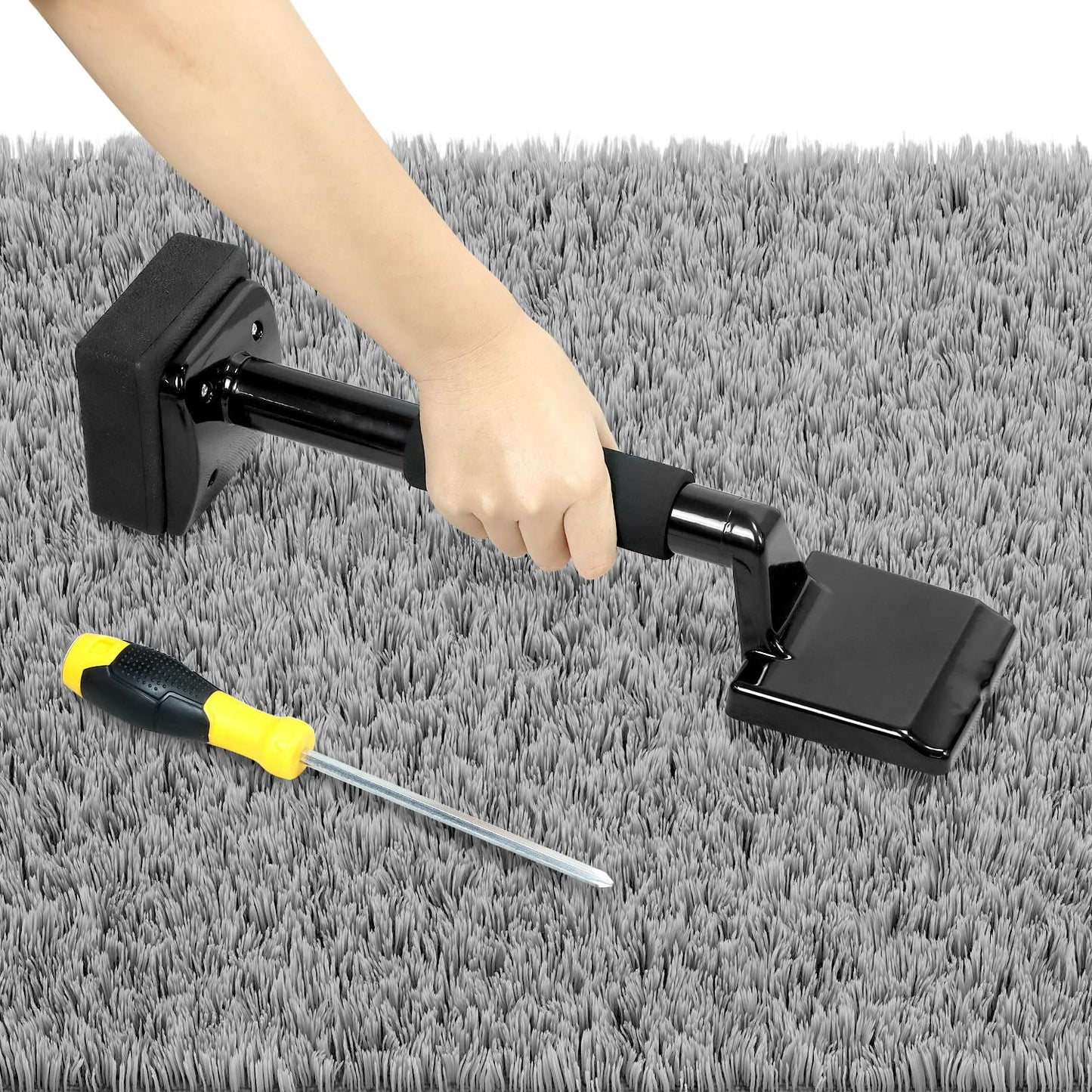 QWORK Economy Carpet Knee Kicker, Non-Adjustable Carpet Stretcher Knee Kicker, Wide Steel Head for Maximum Grip On Carpet