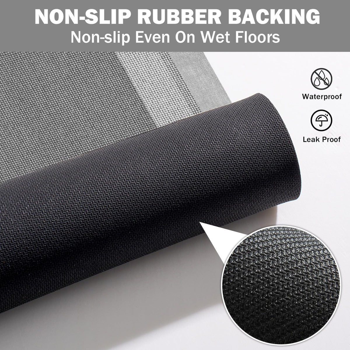 YDKGL Extra Long Non Slip Bathroom Runner Bath Mat, Rubber Backing Ultra Thin Bath Rug Fit Under Door Quick Dry Super Absorbent Washable Shower Mat for Bathroom Floor Bathtub Sink, Dark Grey 24"x70"