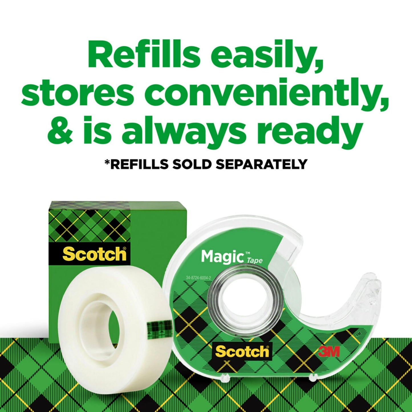 Scotch Tape Magic Tape, 12.7mm Wide x 32.9m, 12 Rolls