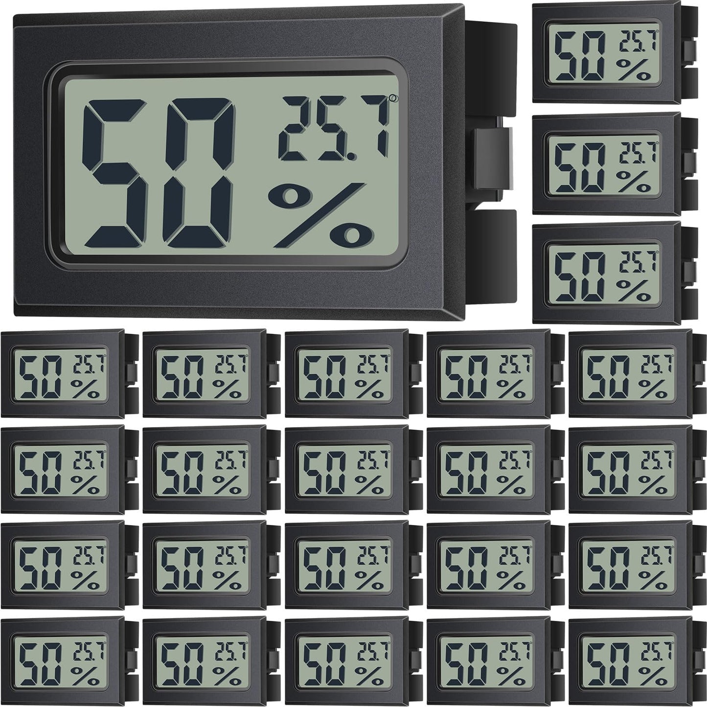 Kanayu 24 Pack Mini Digital Hygrometer Thermometers Indoor Humidity Monitor Temperature Humidity Gauge Meter with Fahrenheit for Greenhouse Garden Cellar Closet