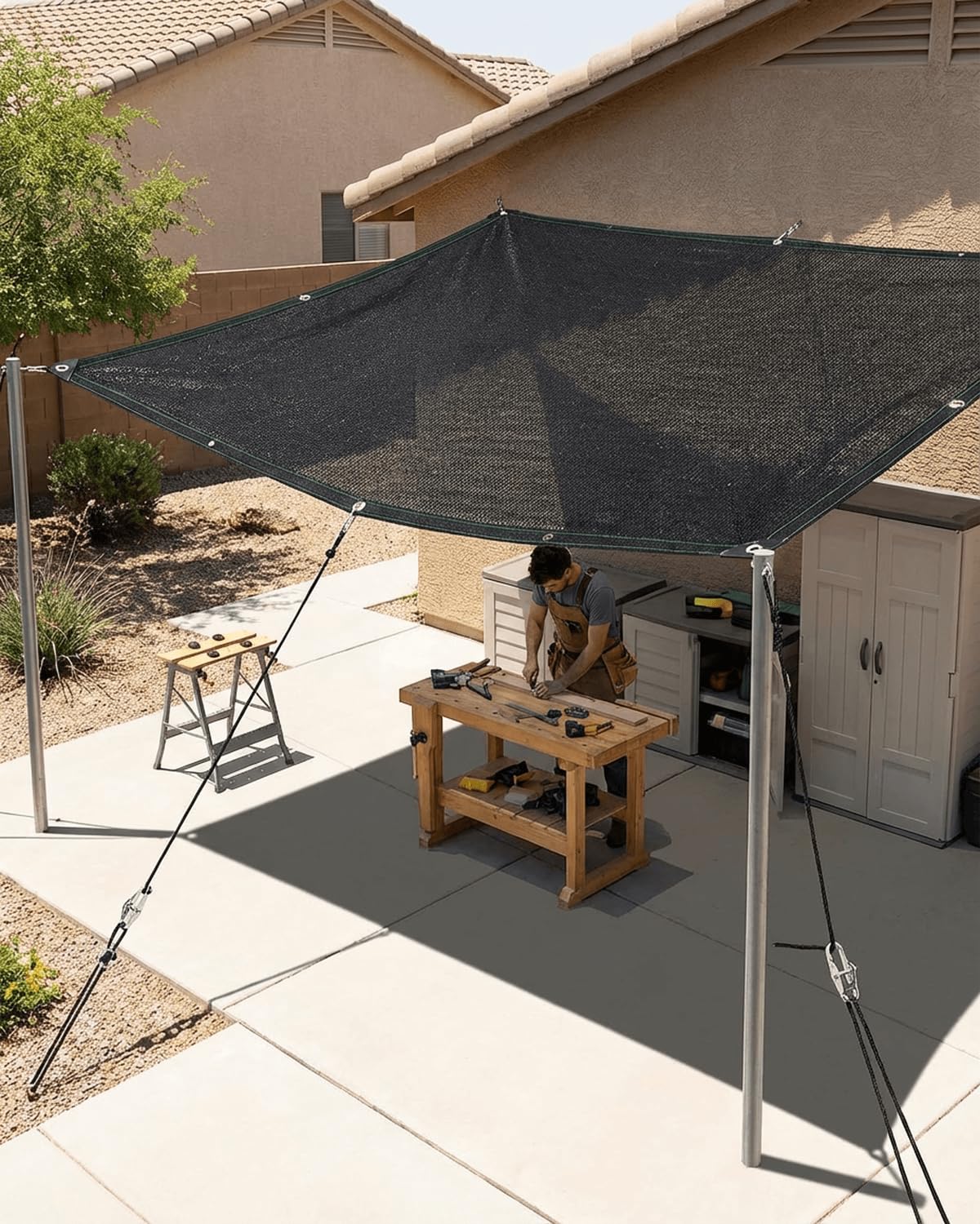 30% Sunblock Shade Cloth Net Black Resistant - Garden Shade Mesh for Plant Cover, Greenhouse, Chicken Coop, Kennels, Tomatoes Plants (30%-12×20FT)