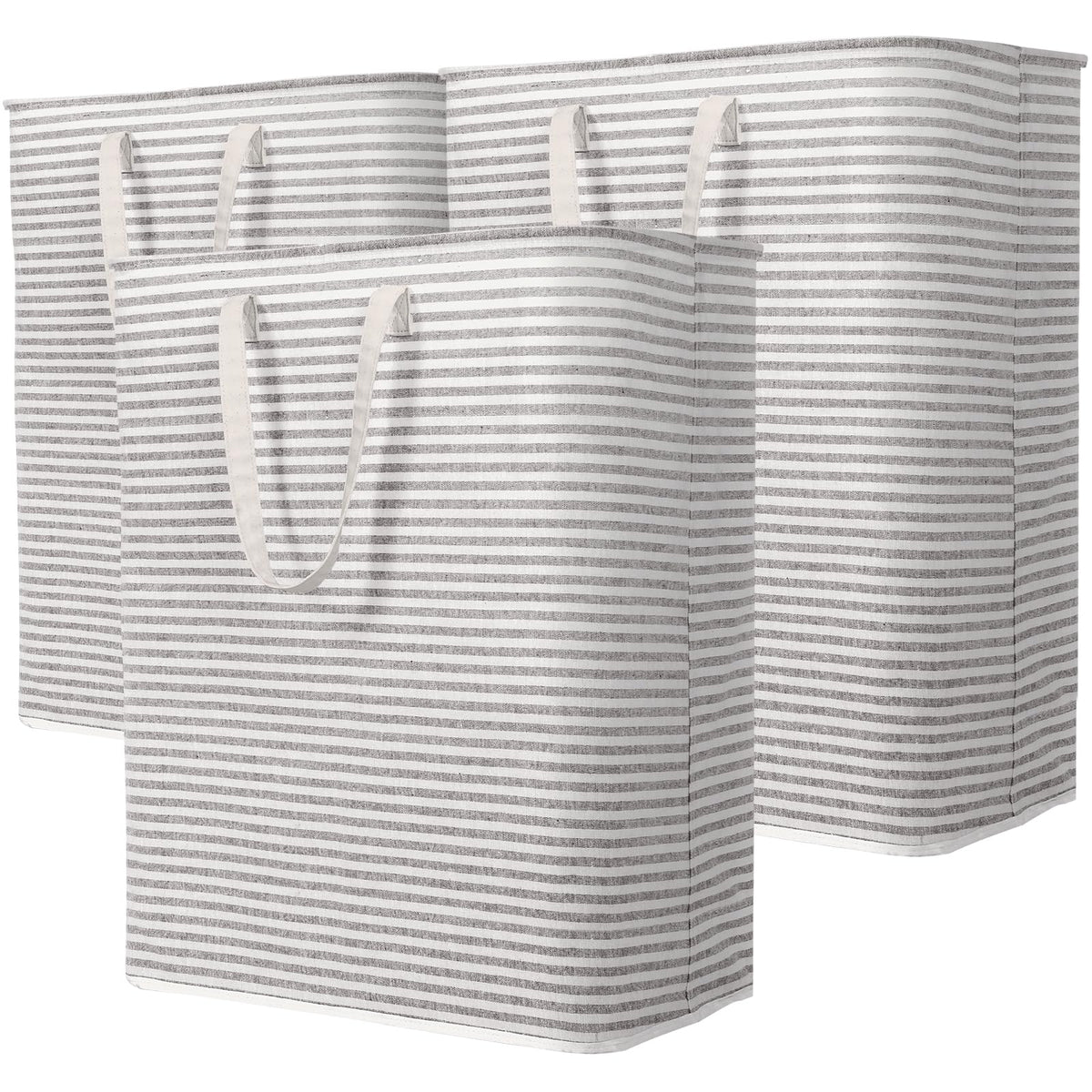 Lifewit 3-Pack 125L Freestanding Laundry Hamper, Large Collapsible Laundry Baskets with Easy Carry Extended Handles, Waterproof Clothes Hamper in Bedroom, Bathroom, Laundry Room, College Dorm, Grey
