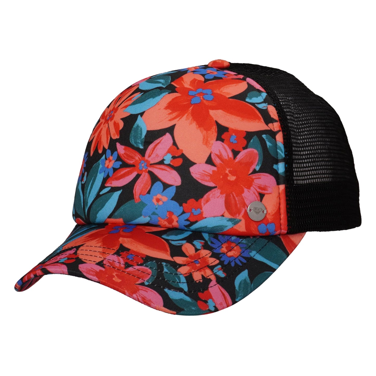 Roxy Women's Water Come Down Trucker Hat, Anthracite Floral Fiesta Big, One Size