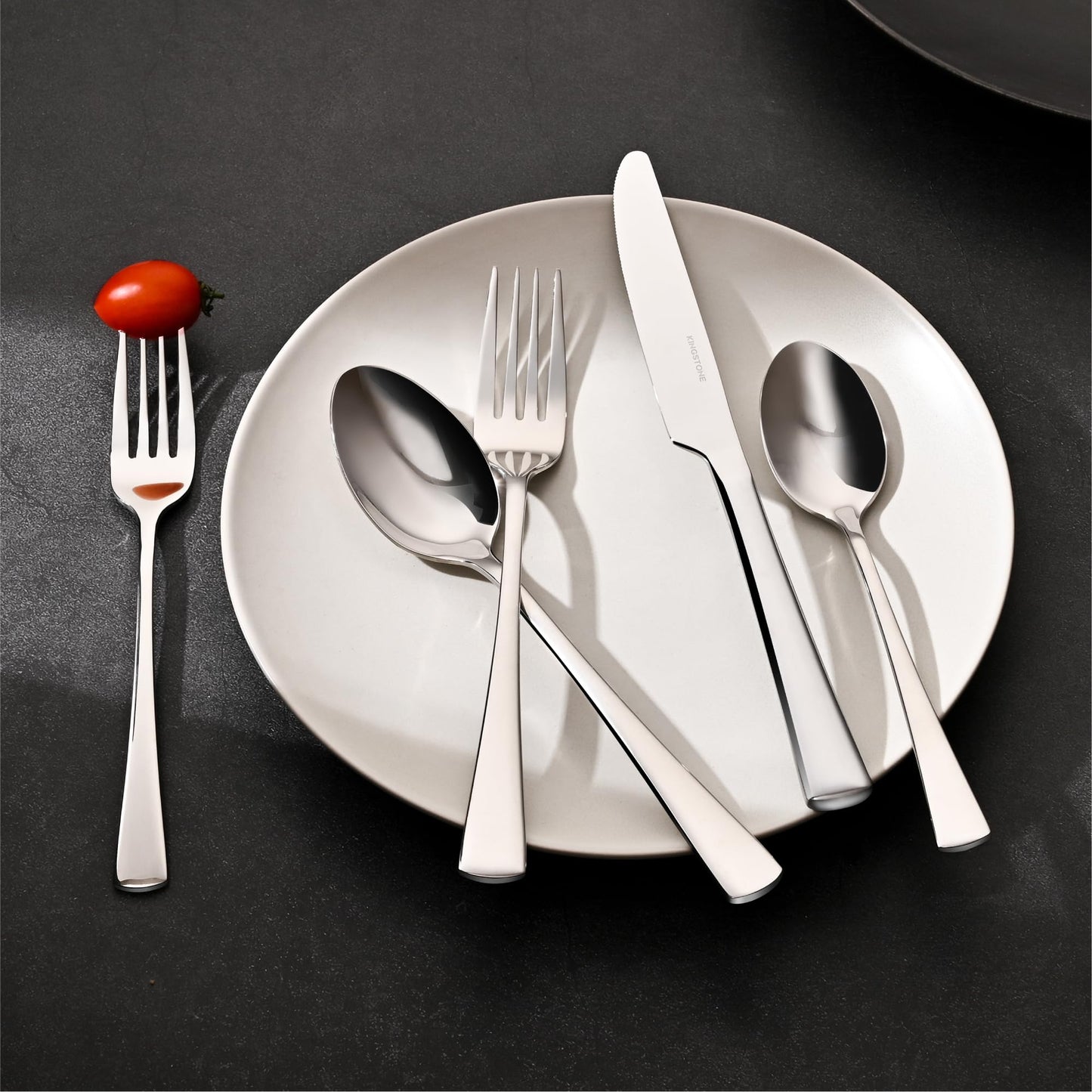 KINGSTONE Silverware Set, 30-Piece Flatware Set for 6, 18/10 Stainless Steel Cutlery Set, Mirror Polished Eating Utensils Set, Dishwasher Safe