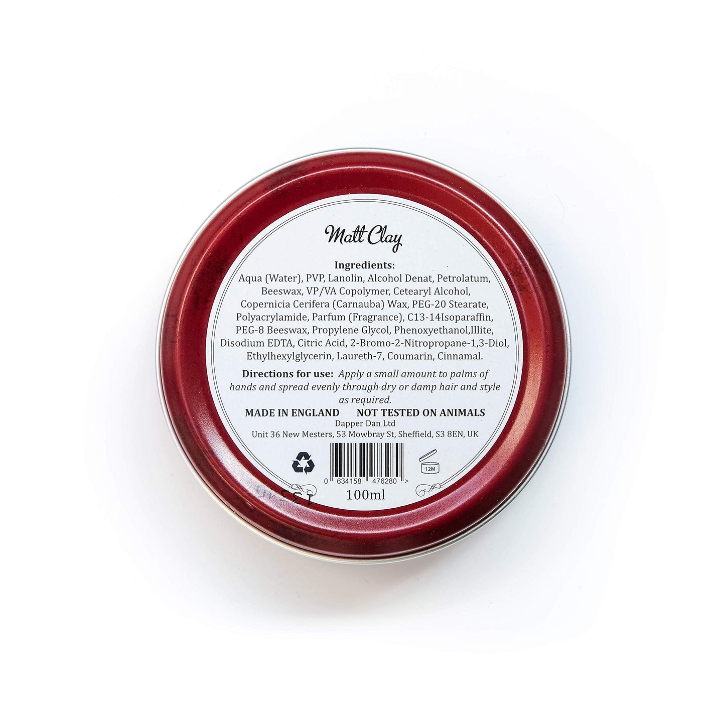 Dapper Dan Matt Clay, Strong Hold Matt Finish Mens Hair Styling Product, 2 x 100ml