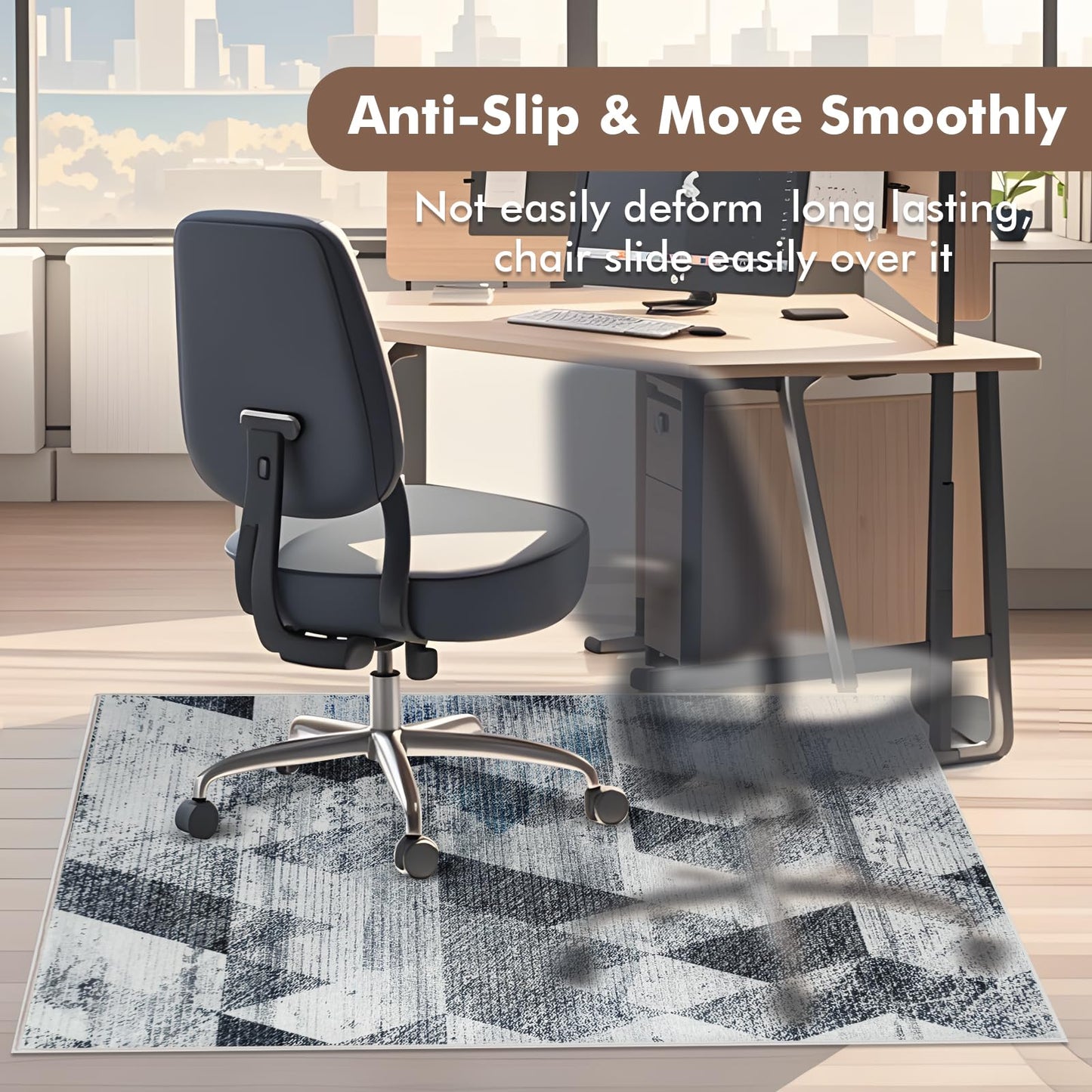 Office Chair Mat 35"x47", Chair Mat for Hardwood Floor, Non-Slip Computer Chair Mats, Mats for Under Desk Chairs, Desk Chair Mats Floors Protector for Office Home, Floor Mat for Offices Chair